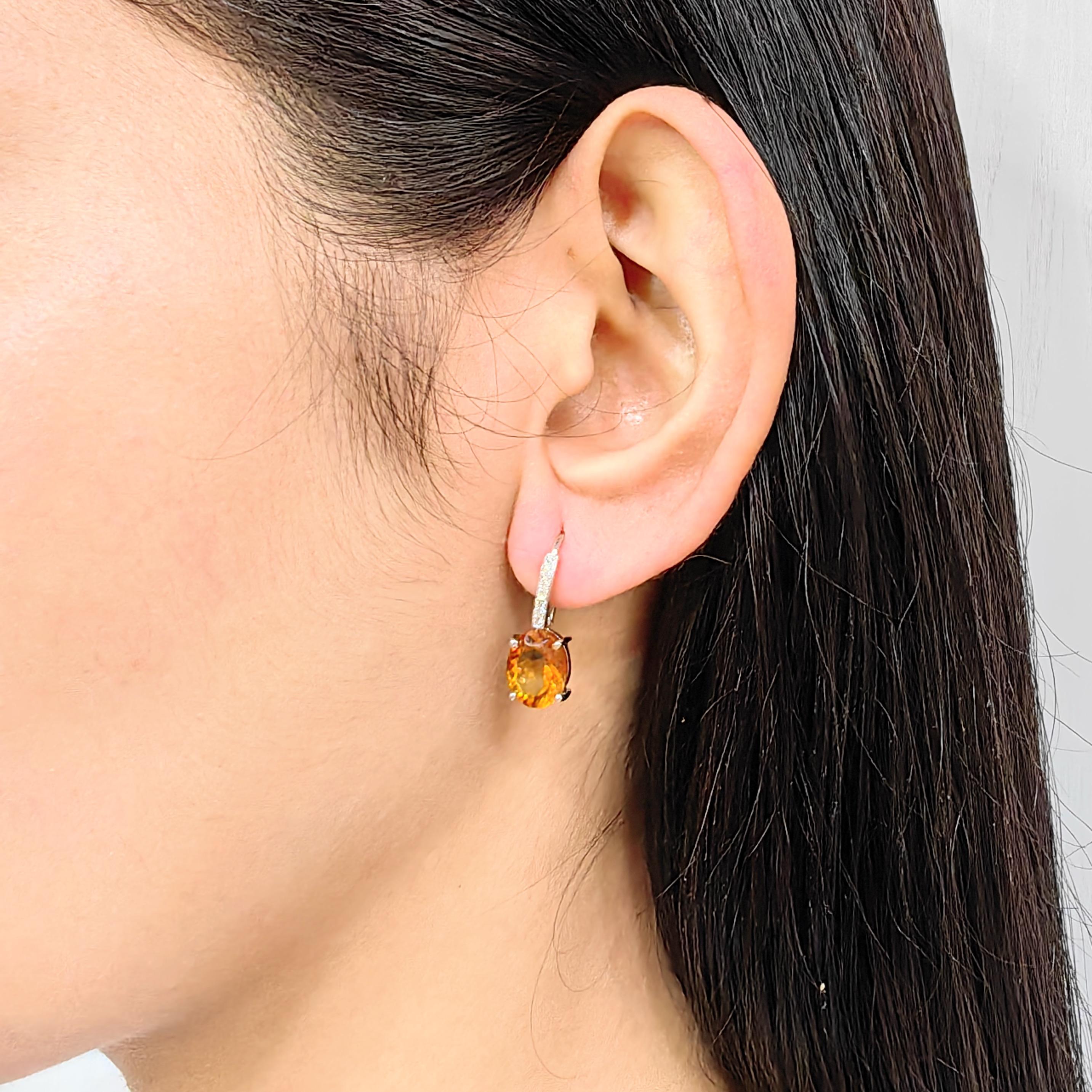3-in-1 Amethyst/Citrine/Pearl Diamond 18K White Gold Drop Earrings Gift Set For Sale 4