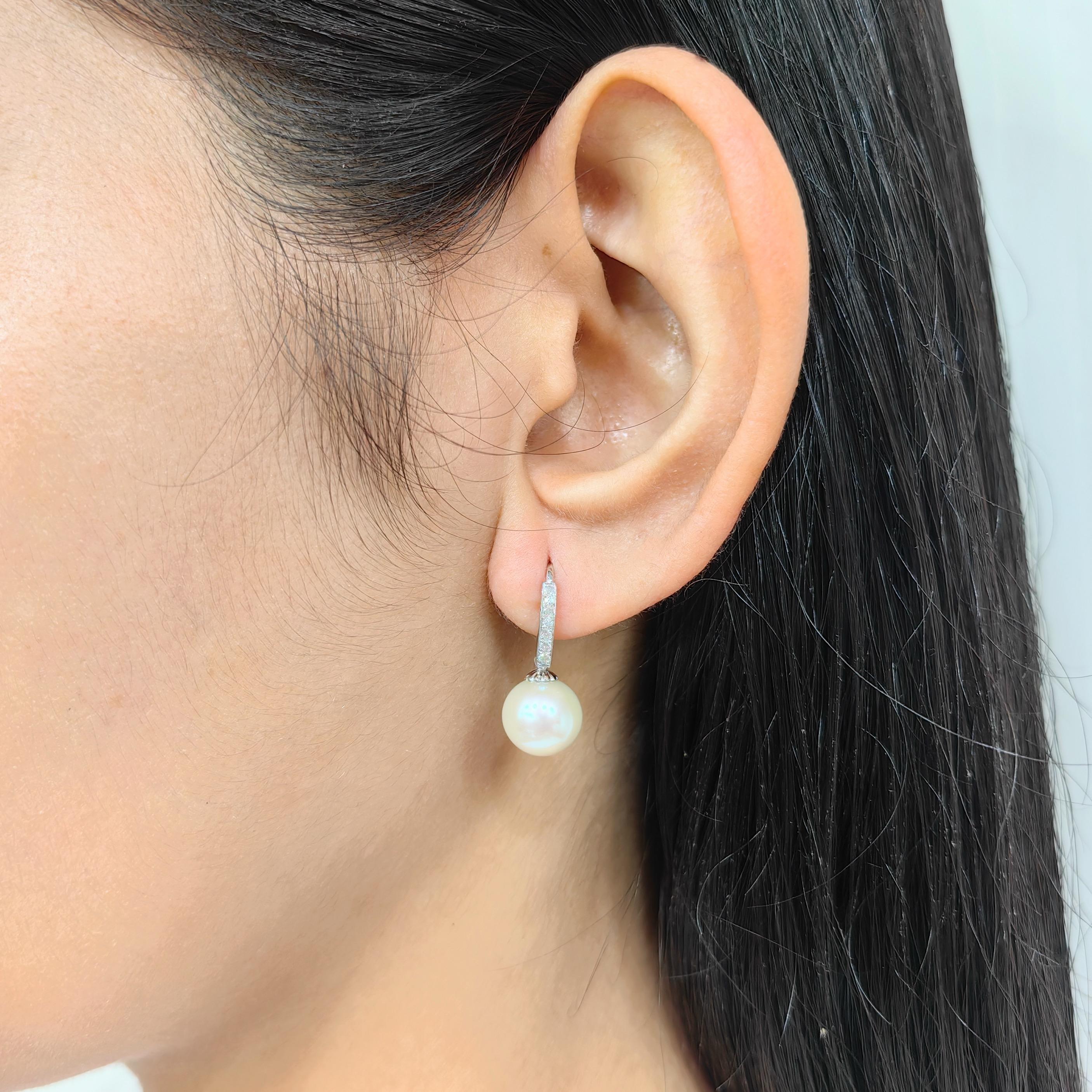 3-in-1 Amethyst/Citrine/Pearl Diamond 18K White Gold Drop Earrings Gift Set For Sale 5