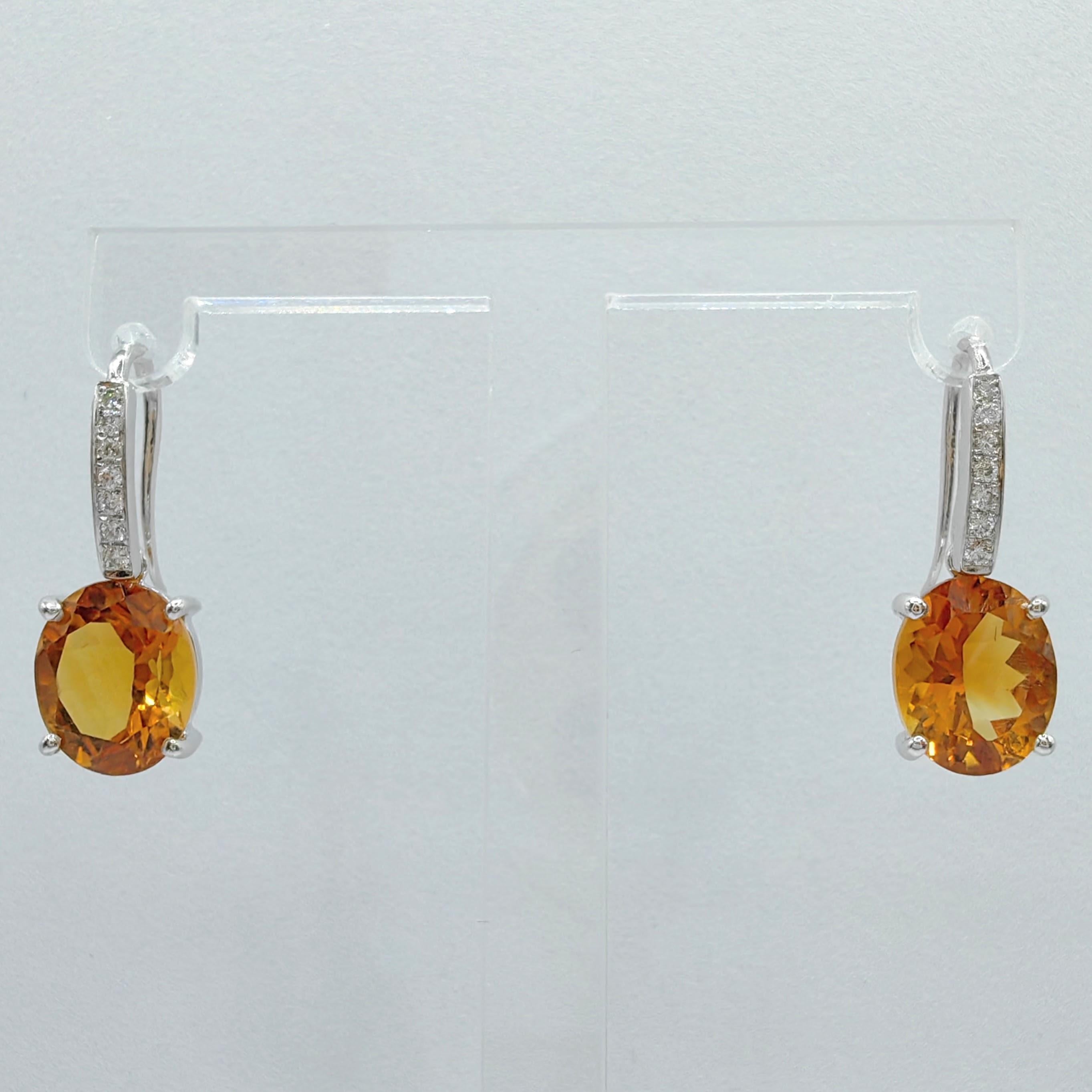 Women's 3-in-1 Amethyst/Citrine/Pearl Diamond 18K White Gold Drop Earrings Gift Set For Sale