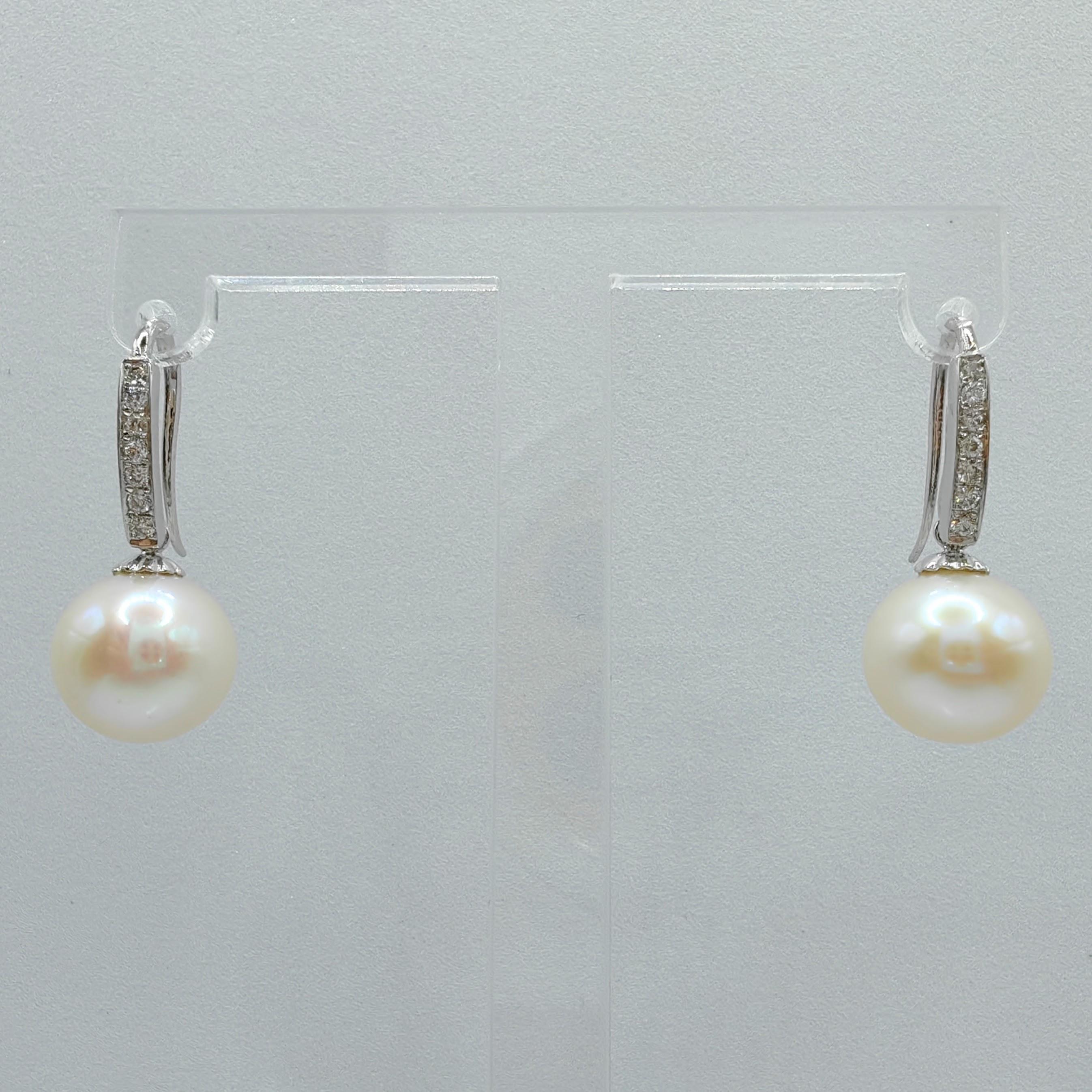 3-in-1 Amethyst/Citrine/Pearl Diamond 18K White Gold Drop Earrings Gift Set For Sale 1