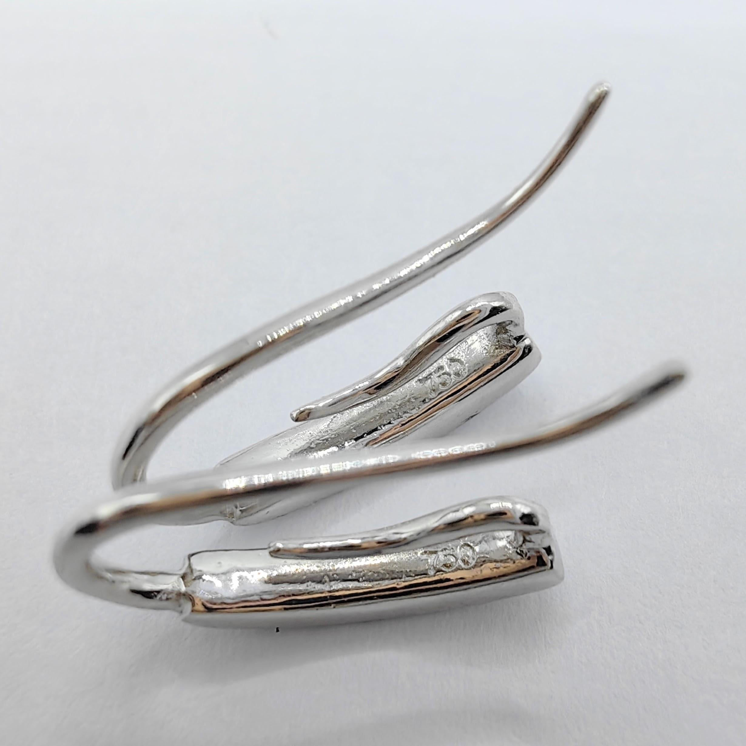 3-in-1 Amethyst/Citrine/Pearl Diamond 18K White Gold Drop Earrings Gift Set For Sale 2