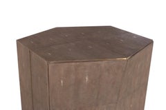 3 in 1 Bar Unit in Mink Shagreen & Shell and Bronze-Patina Brass by R&Y Augousti