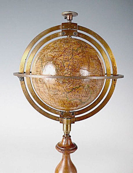 3 Inches French Terrestrial Globe by Delamarche, 1864 In Excellent Condition In Milan, IT