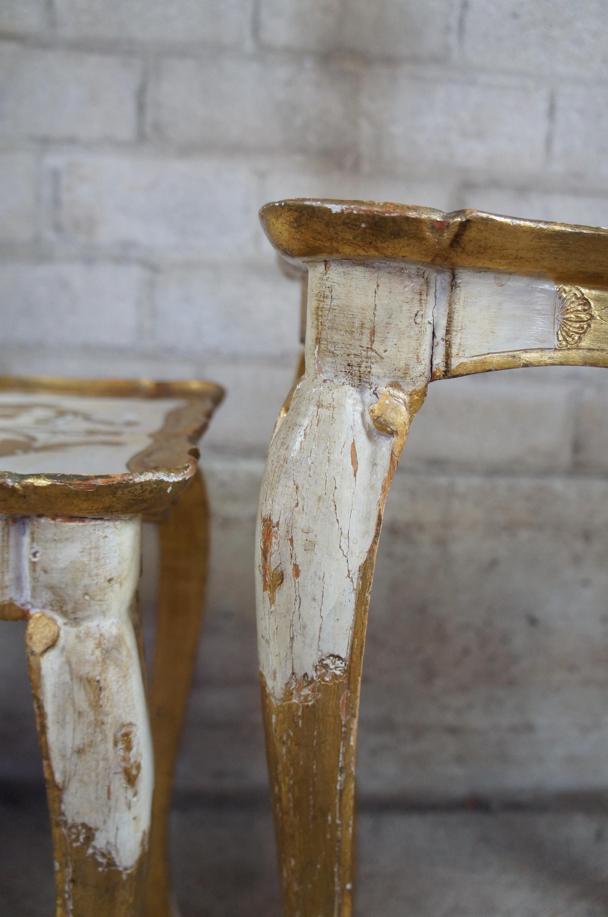 3 Italian Florentine Gold Painted Nesting End Accent Tables French Provincial 3