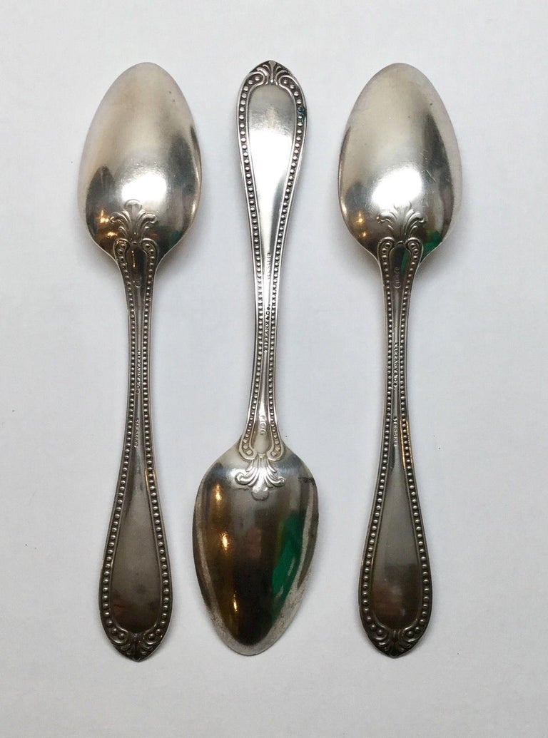 3 John Polhamus for Tiffany and Co. Sterling Silver Bead Teaspoons For