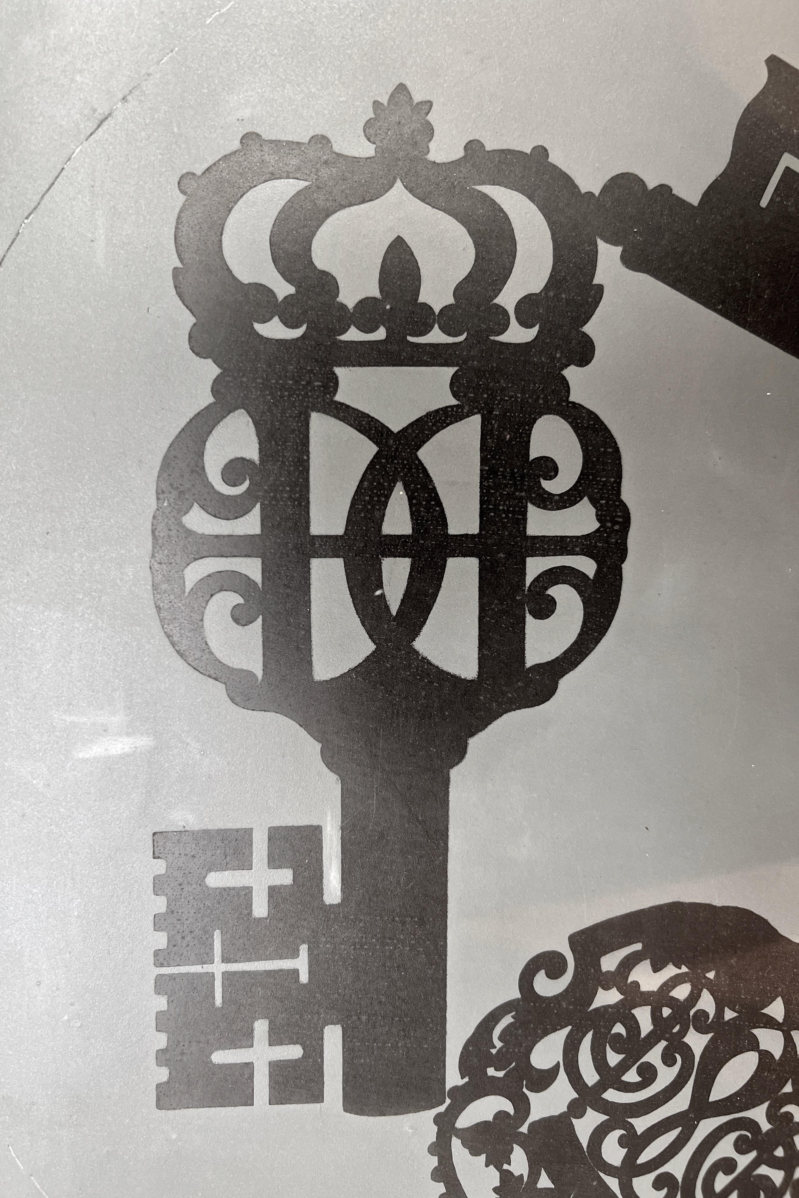 Mid-20th Century '3 Keys' Original Lithographic Zinc Plate by Piero Fornasetti