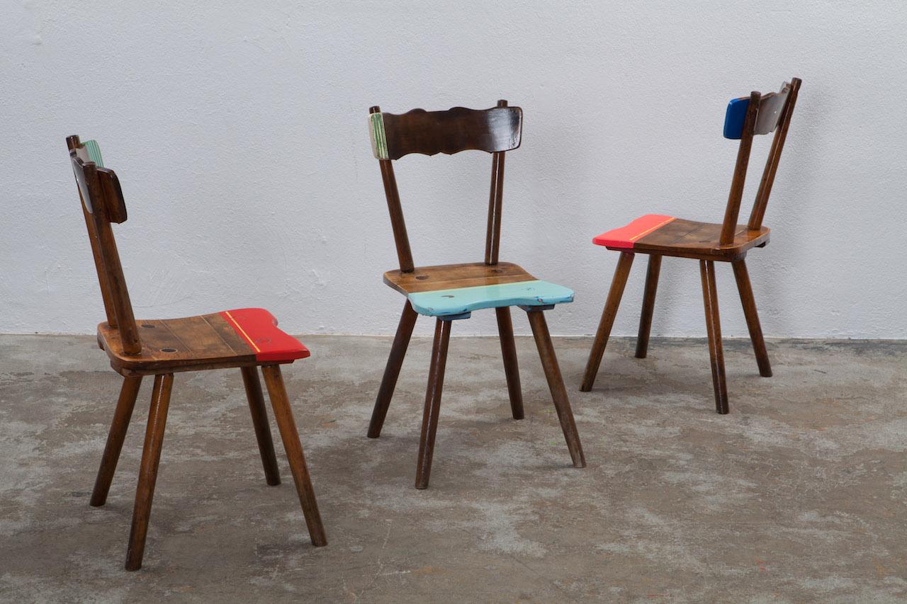 20th Century Functional art, 3 chairs 