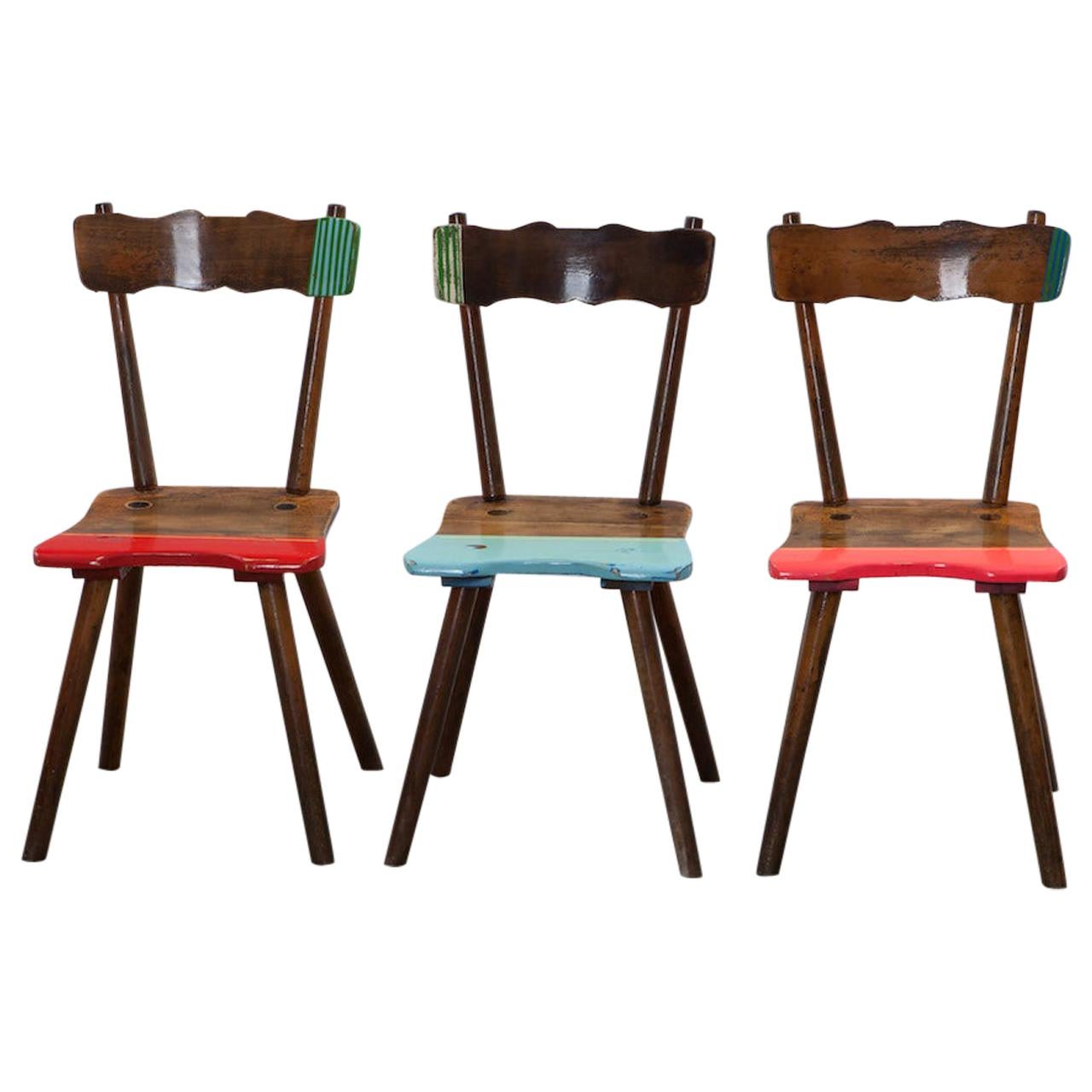 Functional art, 3 chairs "Bavarian Steel" by Markus Friedrich Staab For Sale