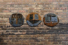 3 Large Ceramic Shield Artworks by Barbara Sorensen