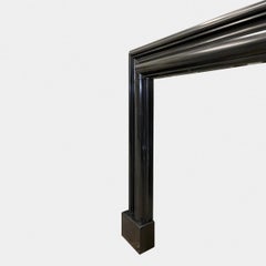 A Large Reclaimed Black  Stone Bolection Fireplace Mantel