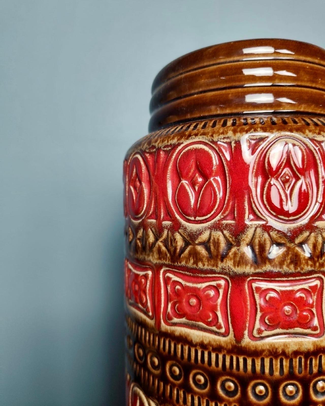 3 große westdeutsche Vasen, Keramik, Mid-Century Vintage, Retro MCM, Vintage im Zustand „Hervorragend“ im Angebot in Cambridge, GB