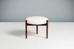 3-Leg 1960s Danish Rosewood Stool with Boucle Seat
