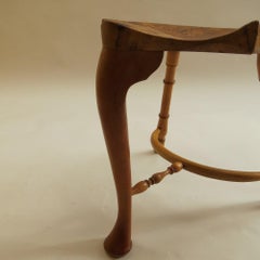 3 Legged Stool Bespoke Made Burr Ash by Stewart Linford C