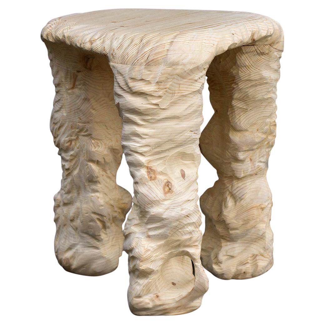 3 Legs Stool, Carved Wooden Stool For Sale