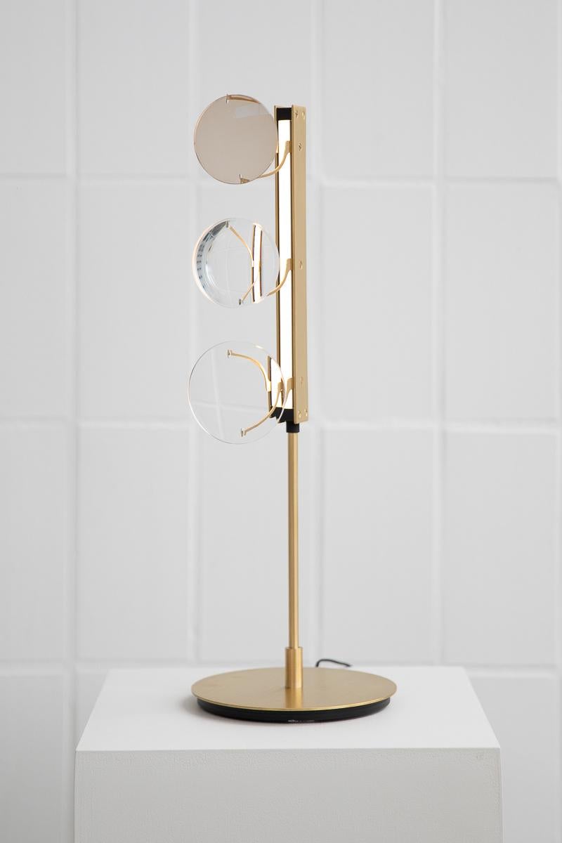 Post-Modern 3-Lens Table Lamp by Object Density For Sale