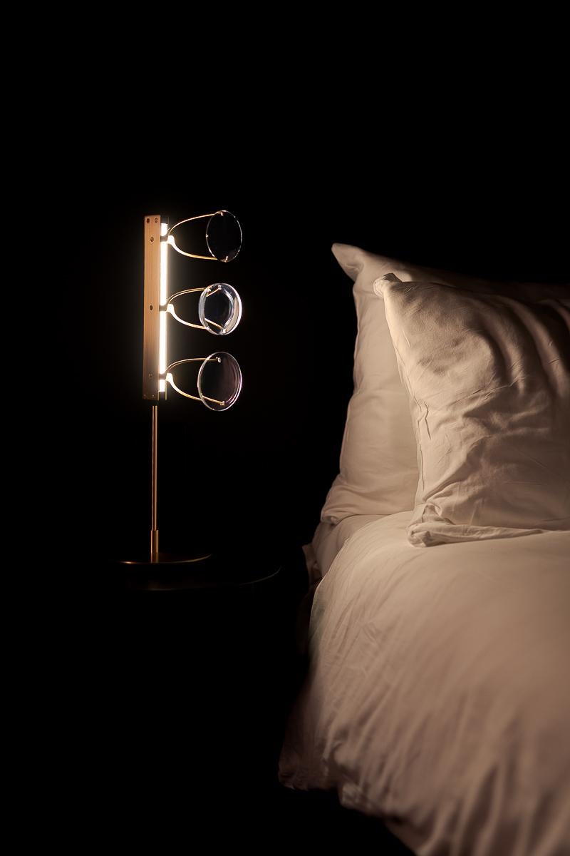 Contemporary 3-Lens Table Lamp by Object Density For Sale