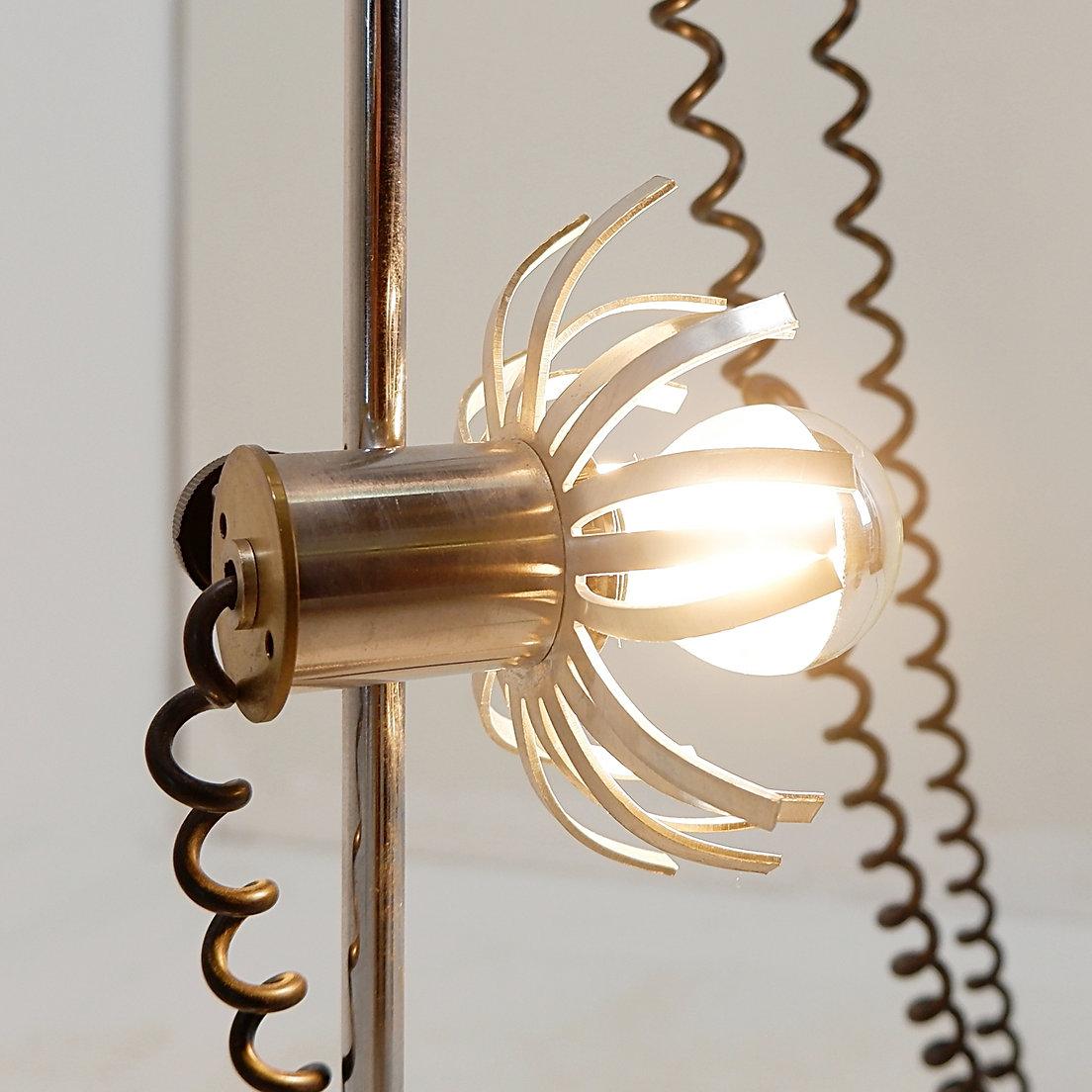 Lámpara de pie de flores regulables de 3 luces - Años 70 en venta 7