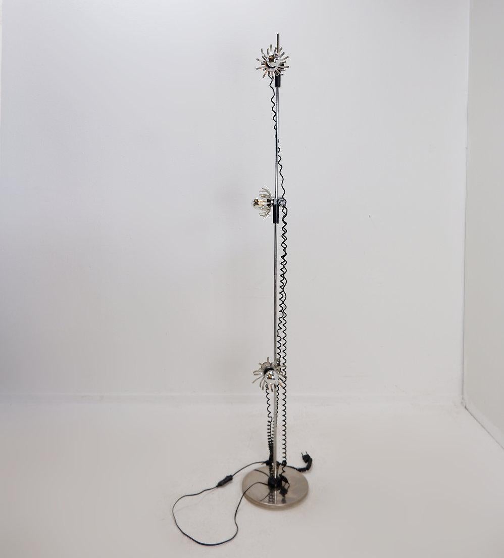 Lámpara de pie de flores regulables de 3 luces - Años 70 en venta 8