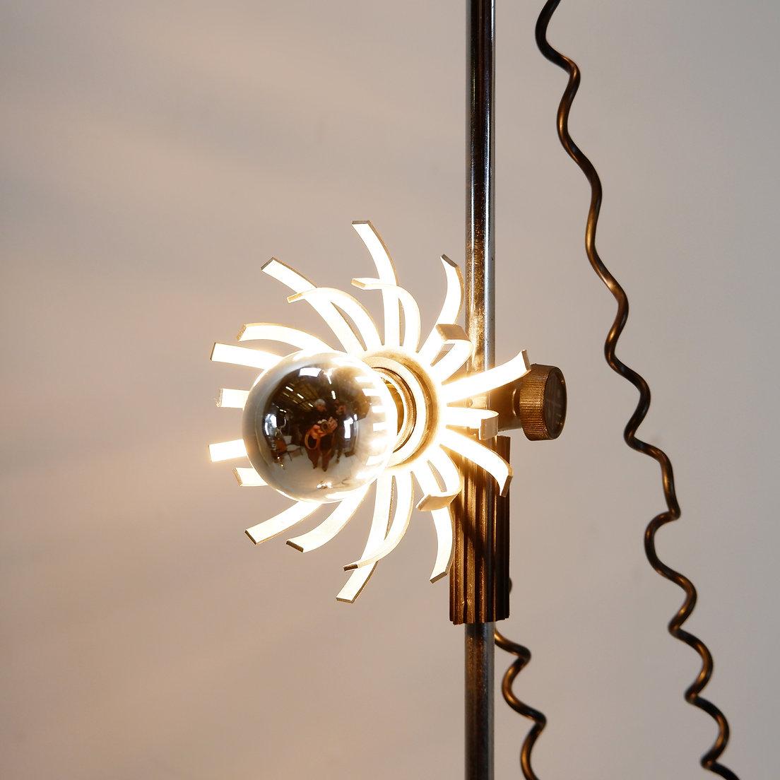 Lámpara de pie de flores regulables de 3 luces - Años 70 siglo XX en venta