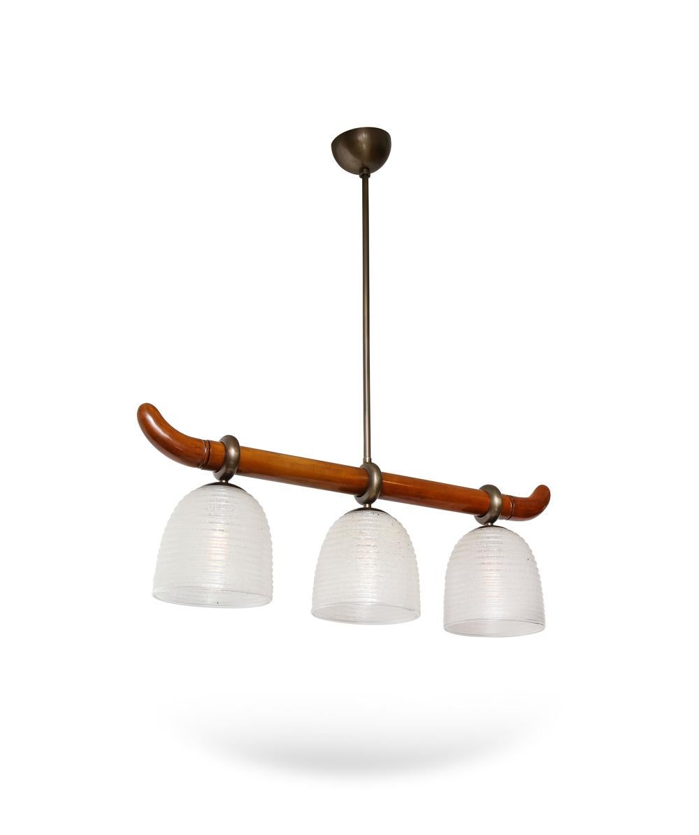 Italian 3-Light Ceiling Fixture Attributed to Archimede Seguso For Sale