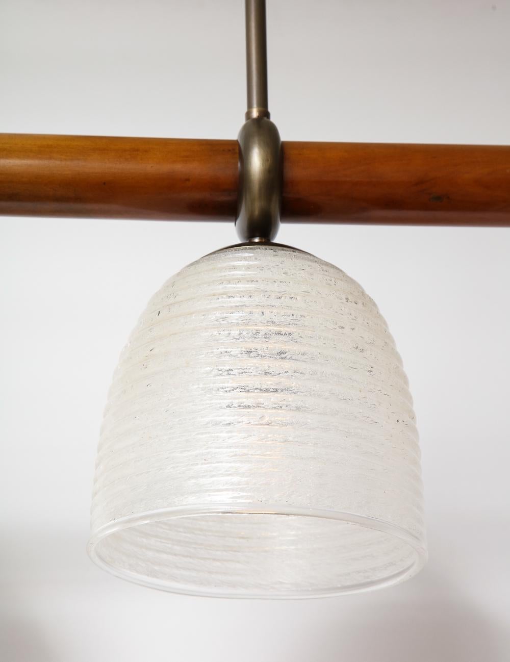 Hand-Crafted 3-Light Ceiling Fixture Attributed to Archimede Seguso For Sale