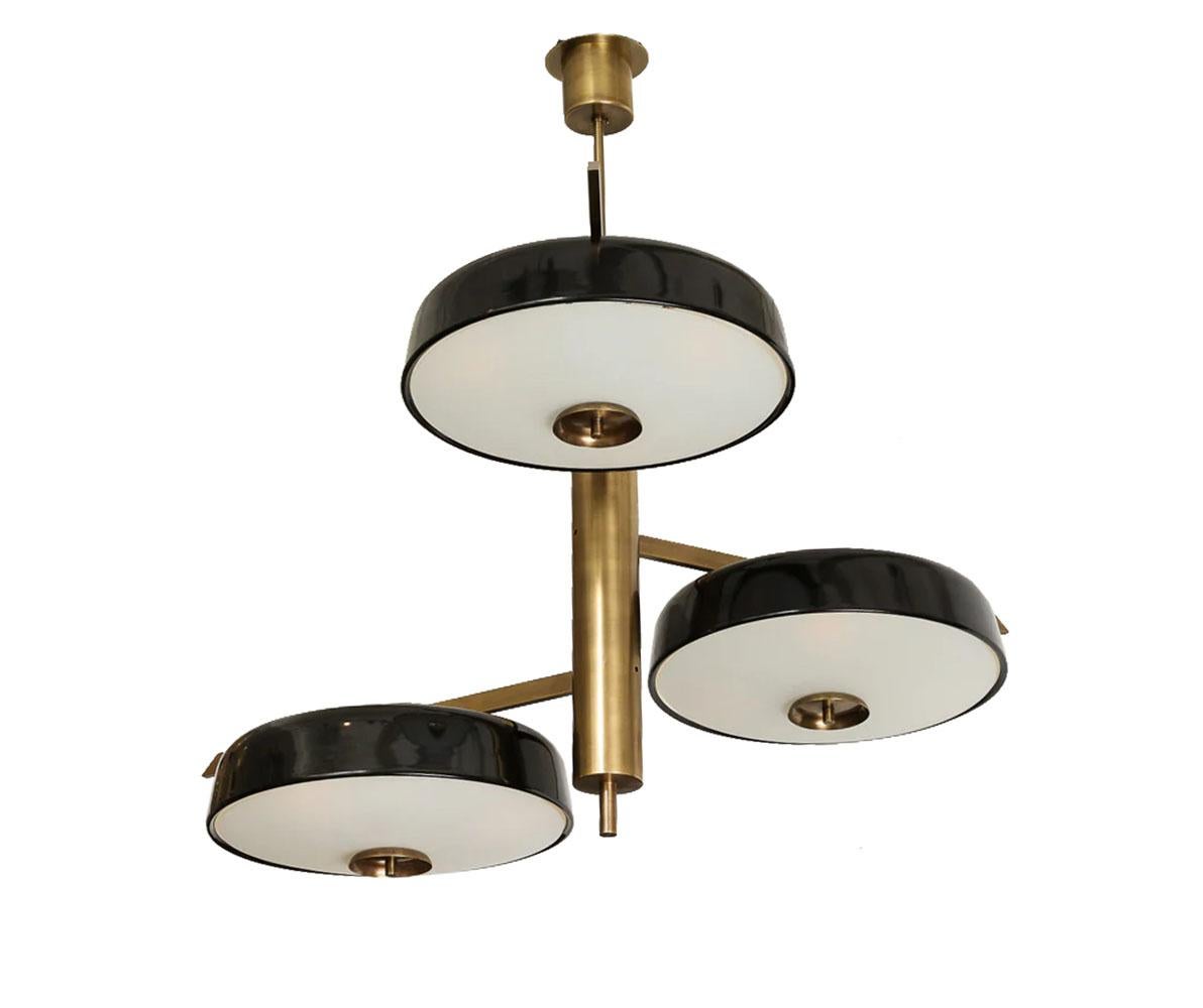 Modern 3 Light Ceiling Fixture by Fedele Papagni For Sale