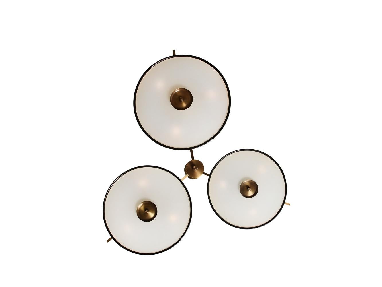 Italian 3 Light Ceiling Fixture by Fedele Papagni For Sale