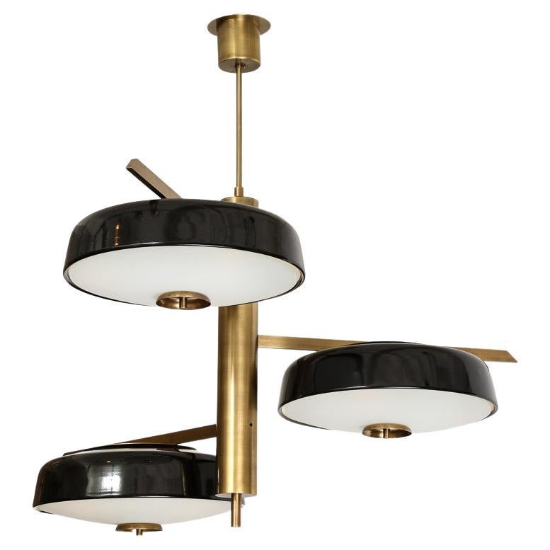 3 Light Ceiling Fixture by Fedele Papagni For Sale