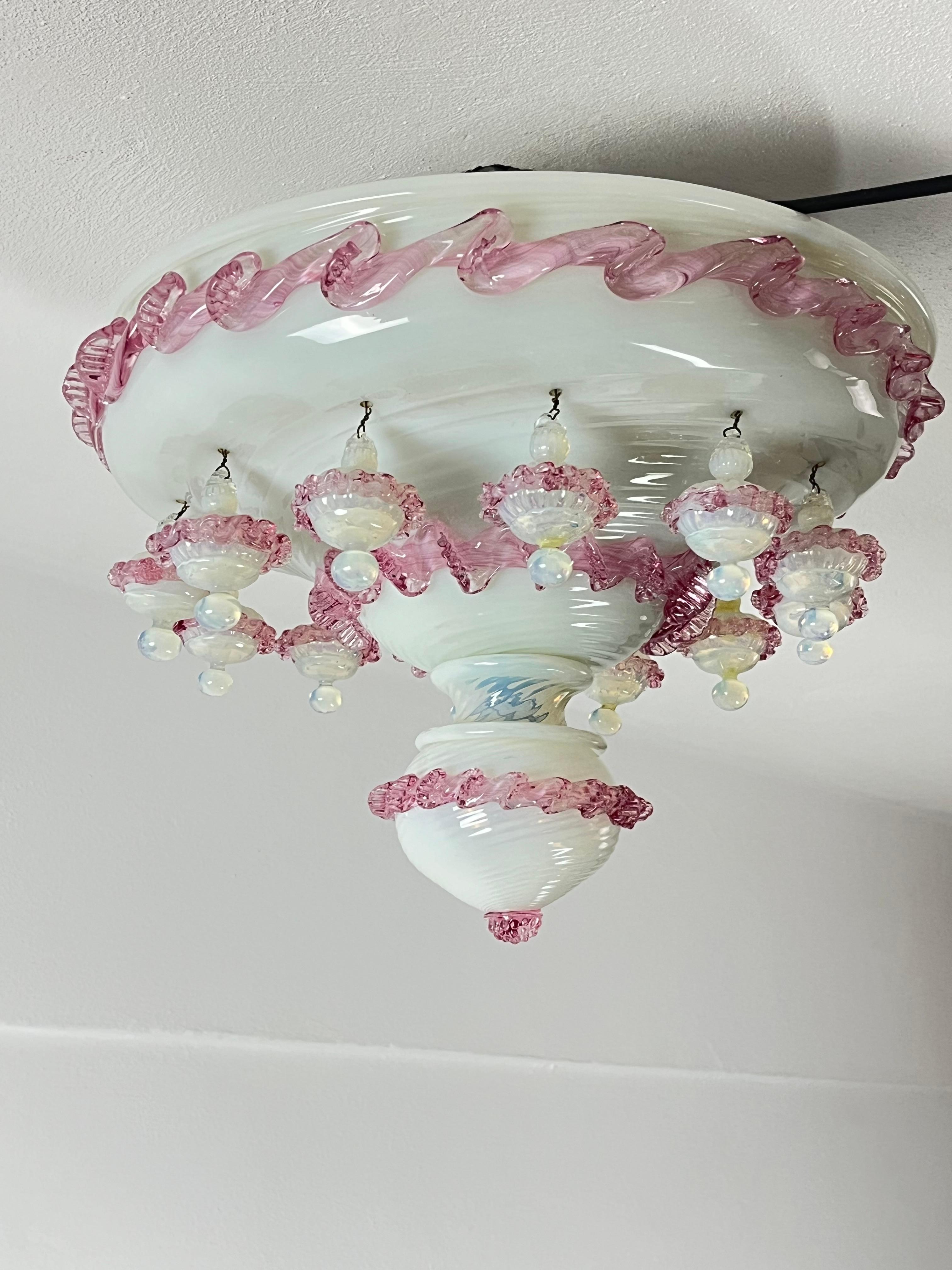3-Light Ceiling Light in Murano Glass, Italy, 1970s For Sale 1