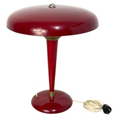 3-light desk lamp in enameled metal and brass, attributed to Elio Martinelli