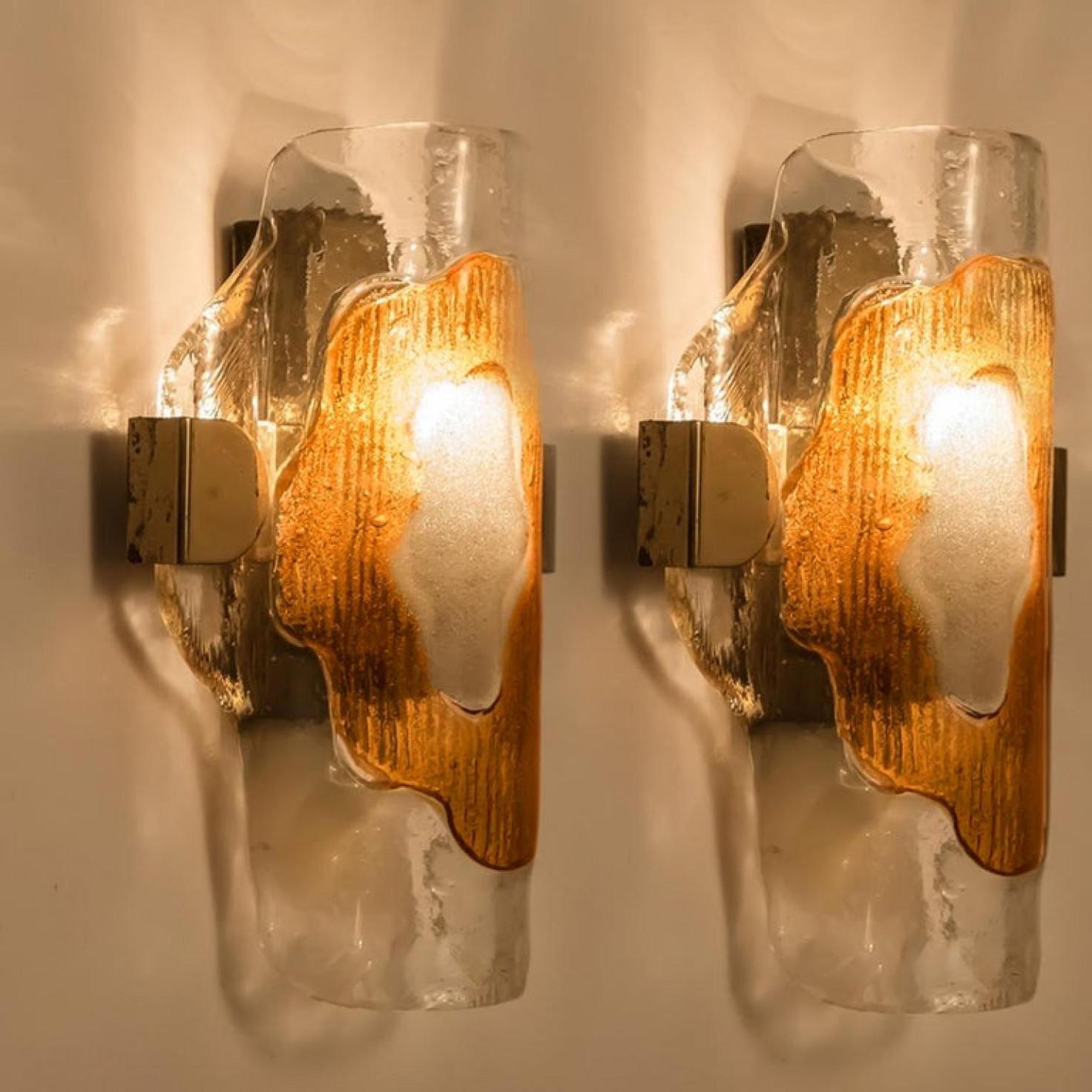 Austriaco Apparecchi a 3 luci di J&T. Kalmar, Cristallo, 1 lampadario e 2 applique in vendita
