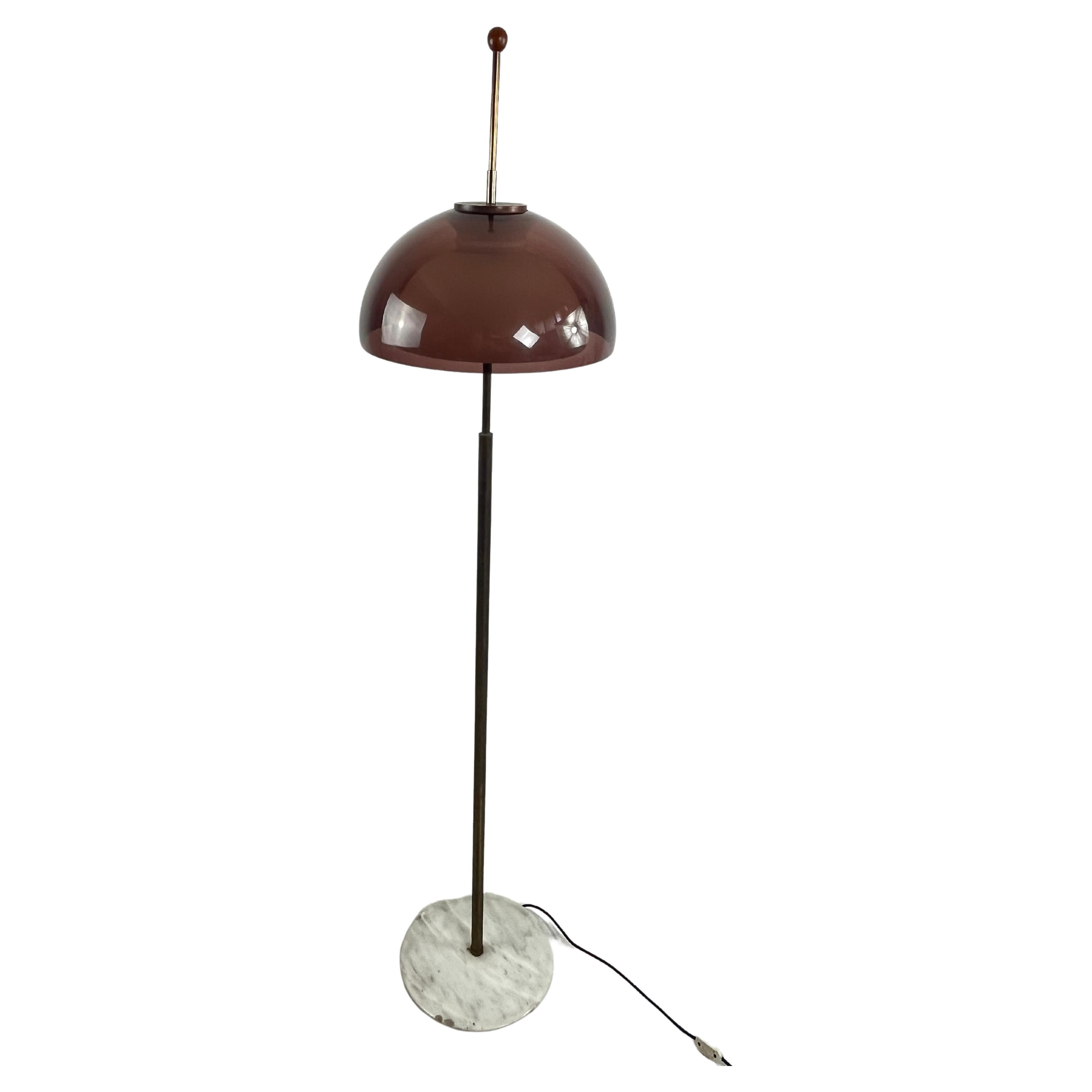 3-Light Floor Lamp Stilux Milano Plexiglass And Glass Mid-Century Italian Design For Sale