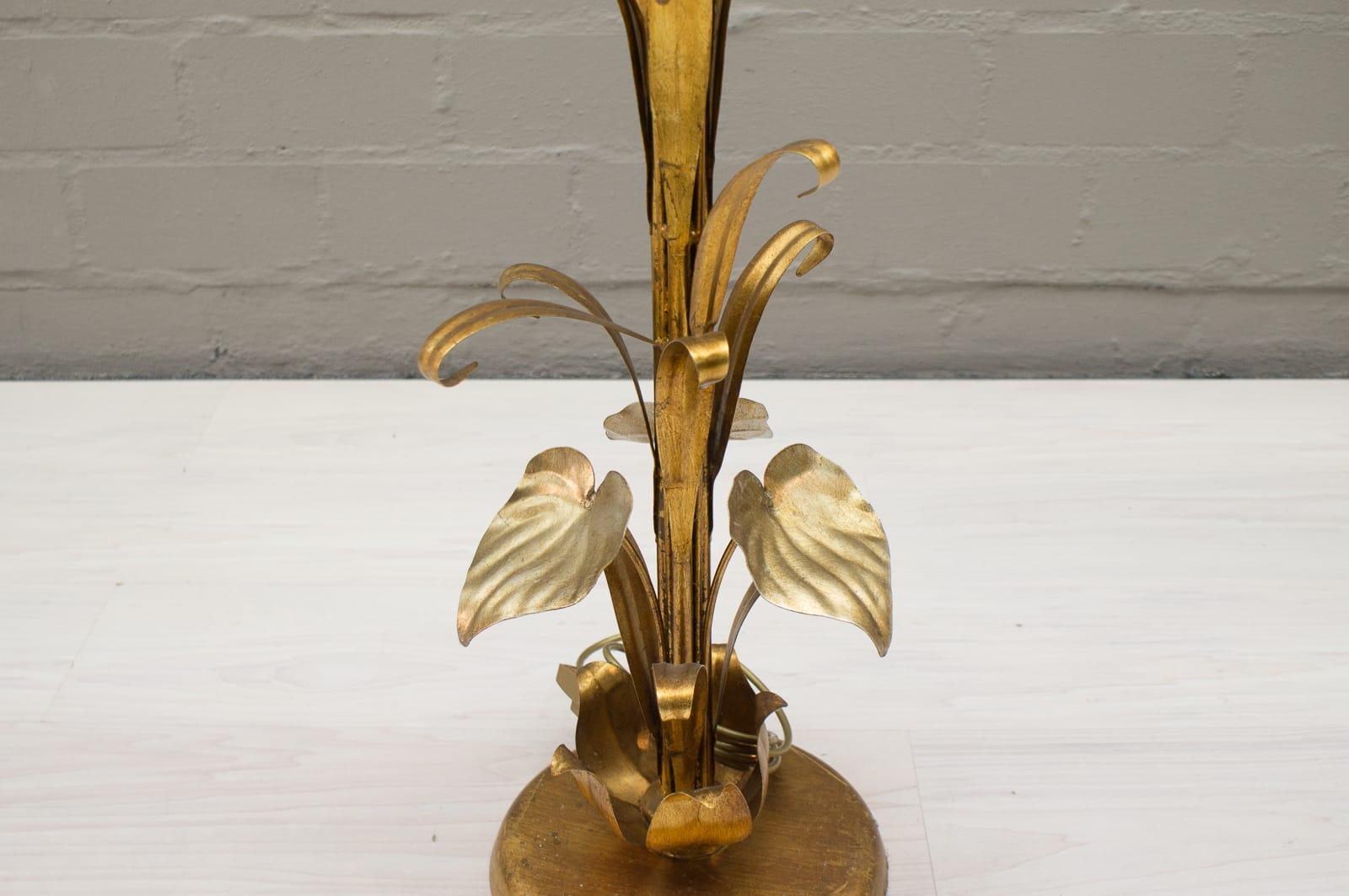 3-Light Gilded Floral Floor Lamp by Hans Kögl, Germany, 1970s 2