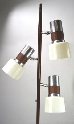 3-Light Mid Century Floor Lamp with Adjustable Shades Attributed to Thurston