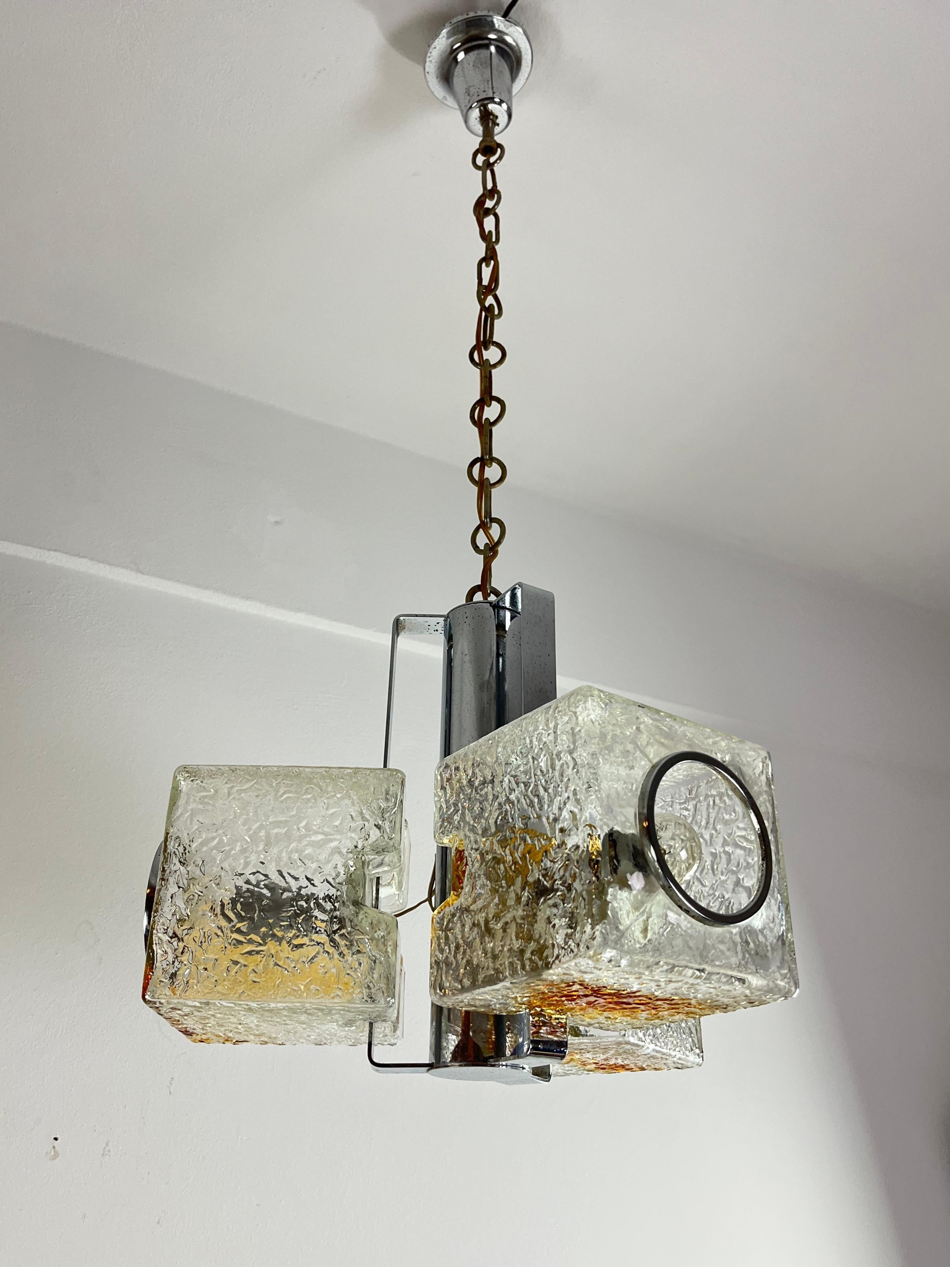 Lustre à 3 lumières en verre de Murano attribué à Toni Zuccheri pour VeArt, années 1970 en vente 5