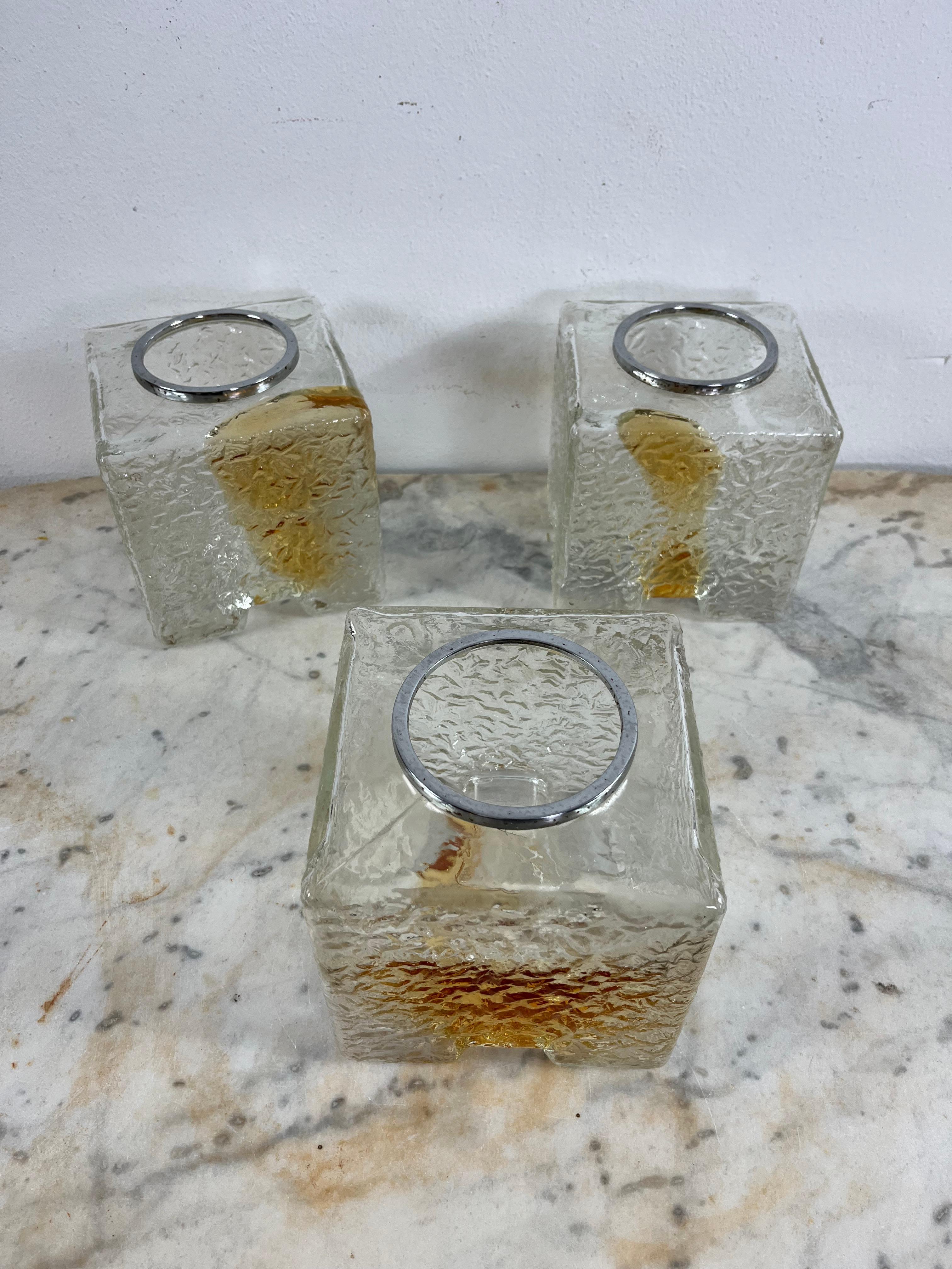 Lustre à 3 lumières en verre de Murano attribué à Toni Zuccheri pour VeArt, années 1970 en vente 7