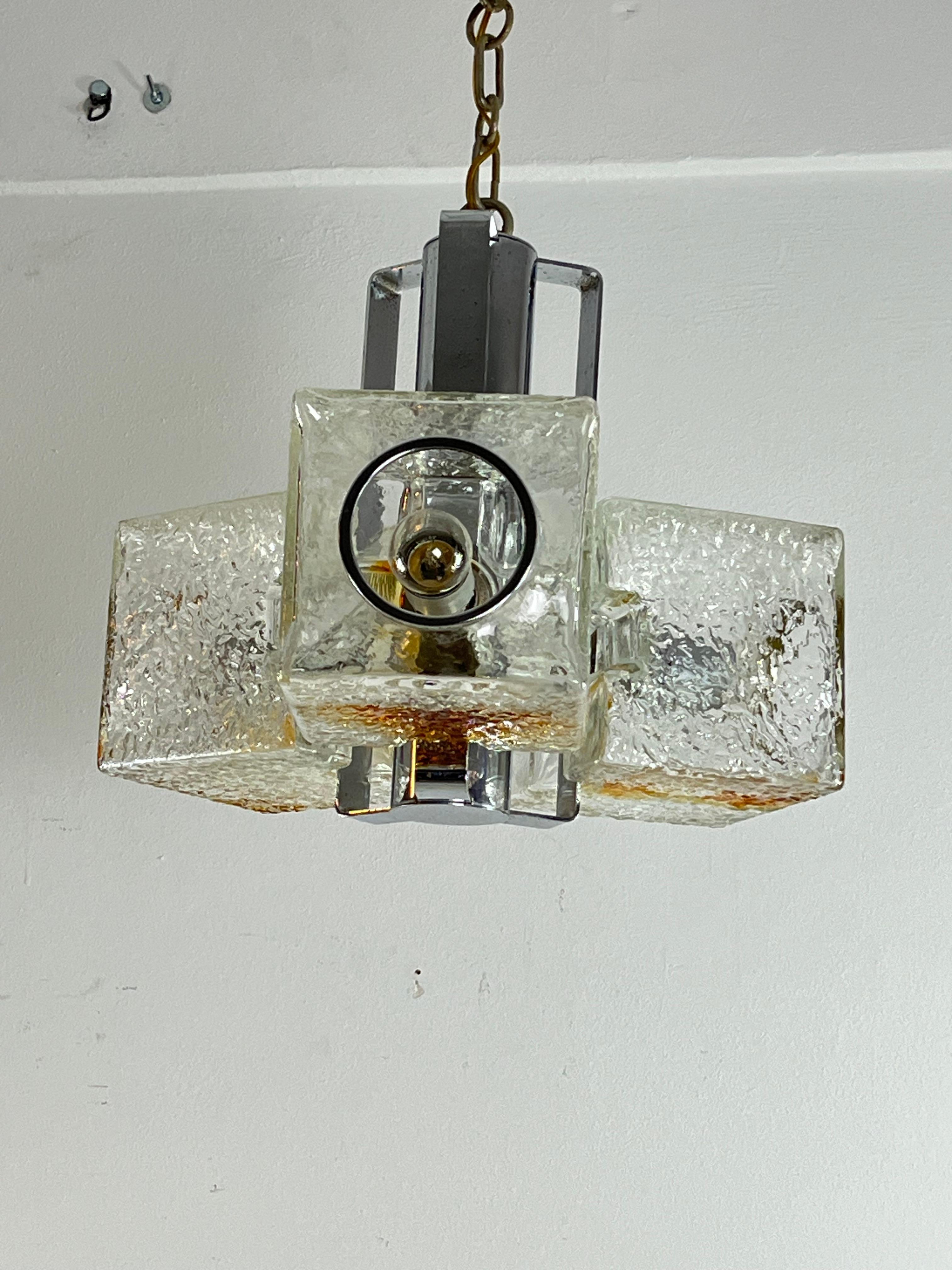 Lustre à 3 lumières en verre de Murano attribué à Toni Zuccheri pour VeArt, années 1970 en vente 1