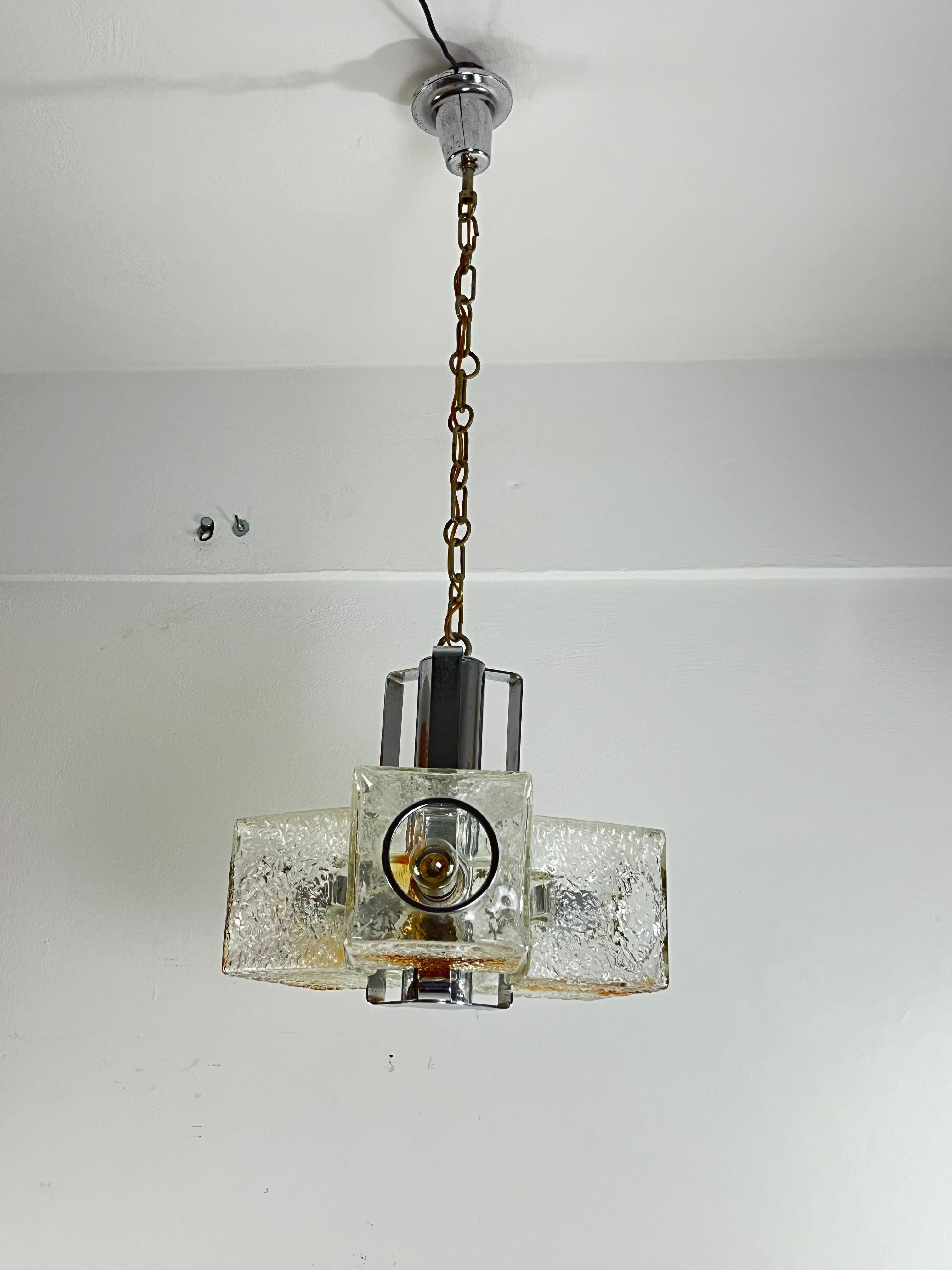 Lustre à 3 lumières en verre de Murano attribué à Toni Zuccheri pour VeArt, années 1970 en vente 2