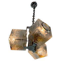 3-Light Murano Glass Chandelier Attributed To Toni Zuccheri For VeArt, 1970s