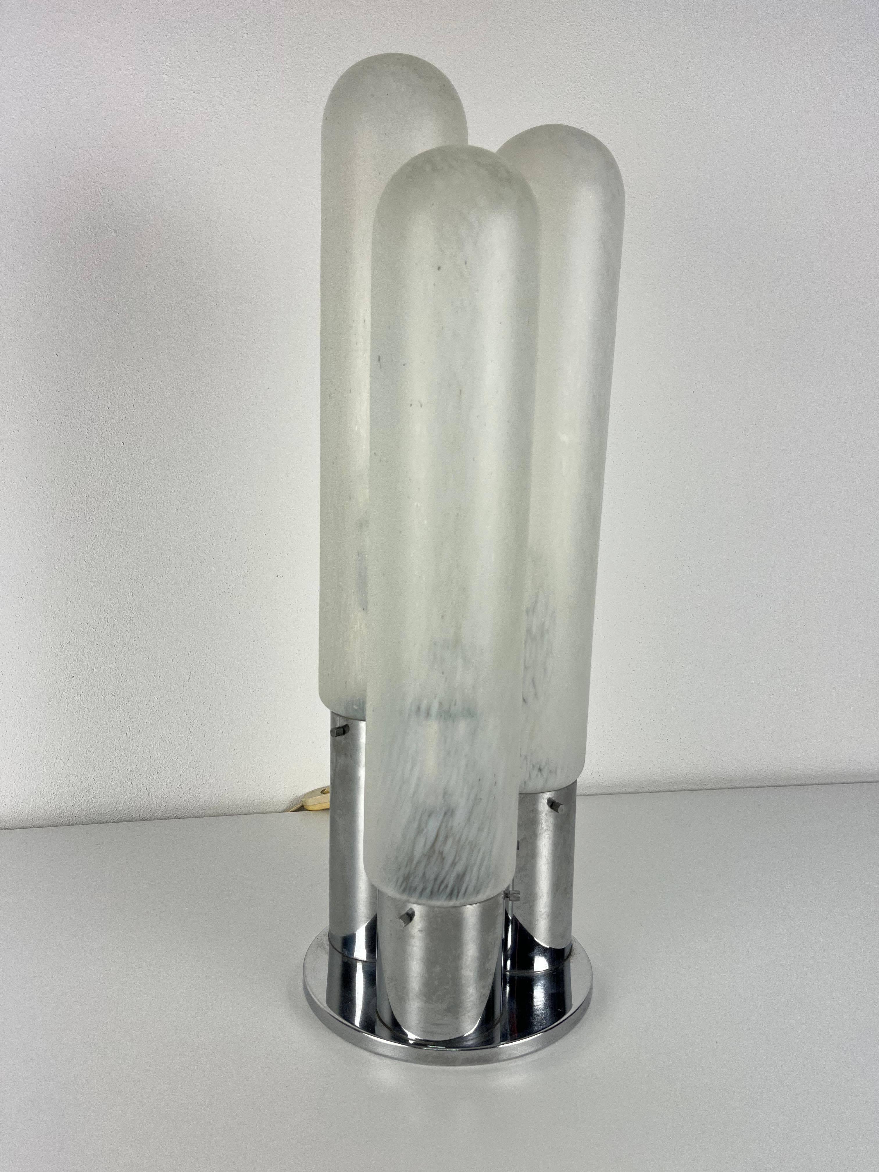 Lampe de bureau à 3 lumières en verre de Murano par Carlo Nason pour Mazzega, 1970 en vente 1