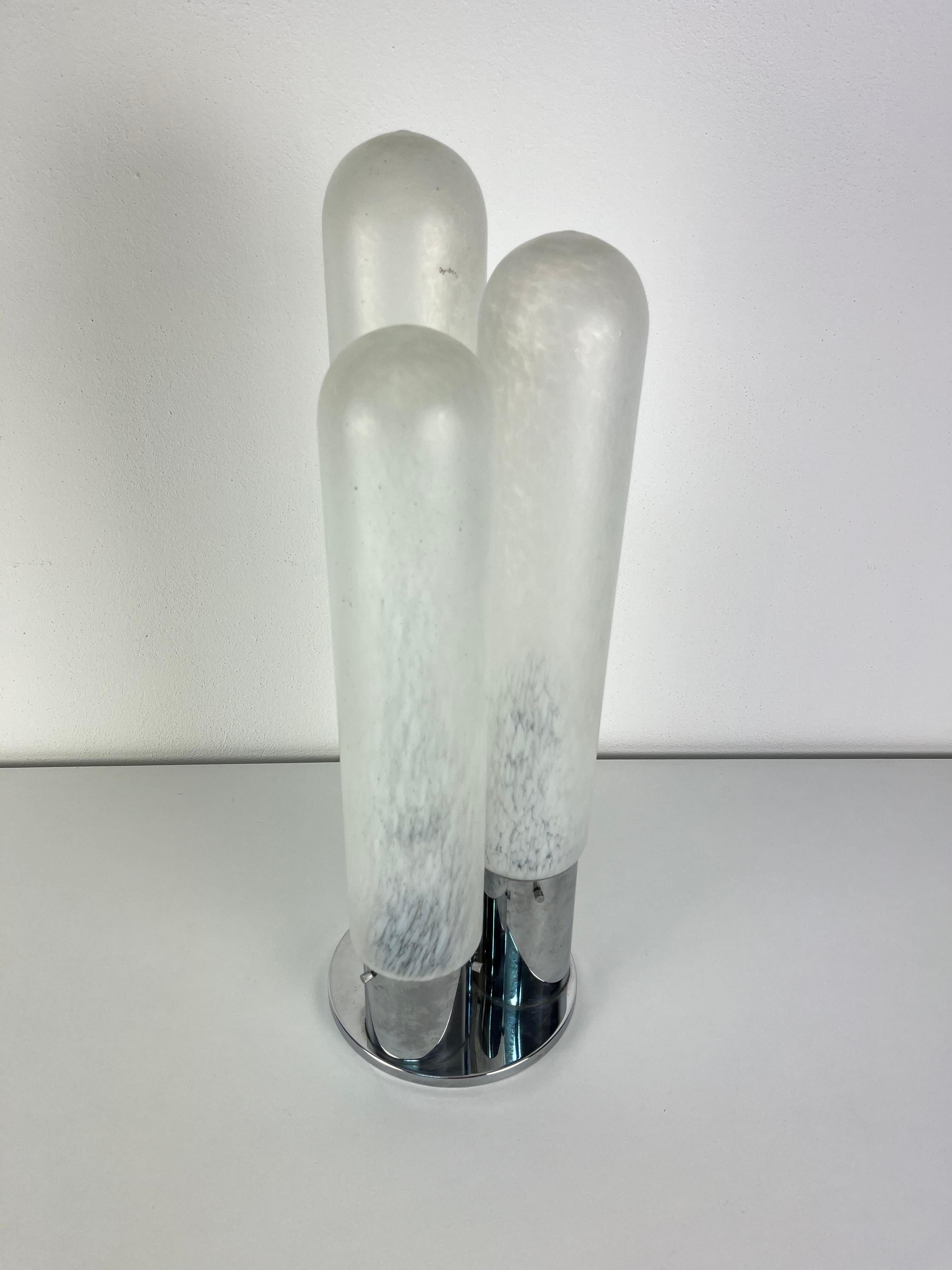 Lampe de bureau à 3 lumières en verre de Murano par Carlo Nason pour Mazzega, 1970 en vente 2