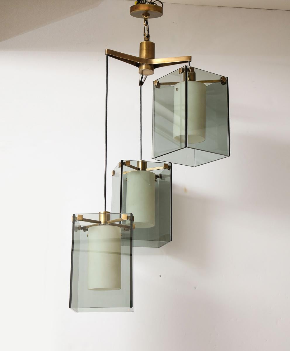 Italian 3-Light Pendant by Max Ingrand for Fontana Arte  For Sale