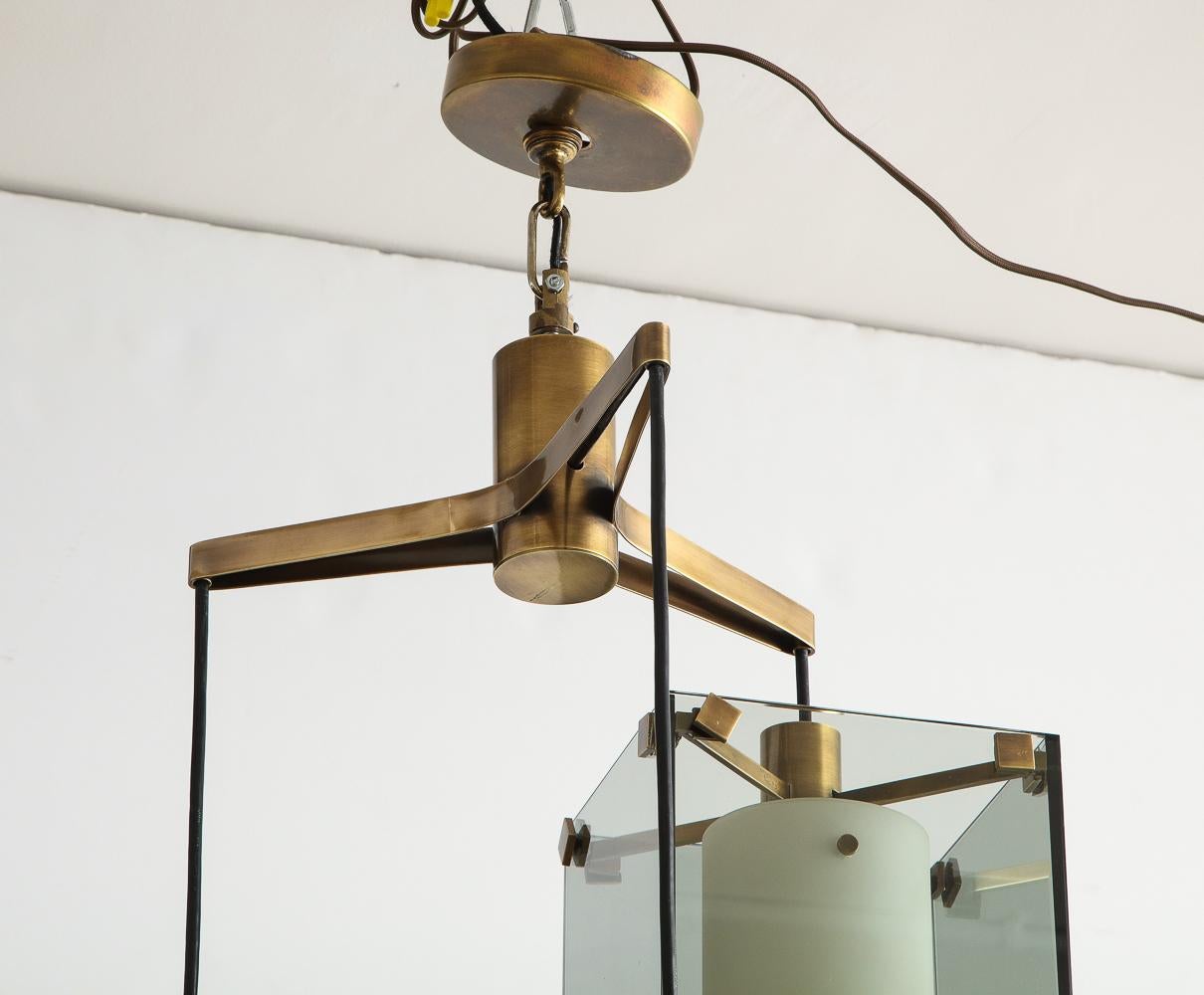 3-Light Pendant by Max Ingrand for Fontana Arte  In Good Condition For Sale In New York, NY