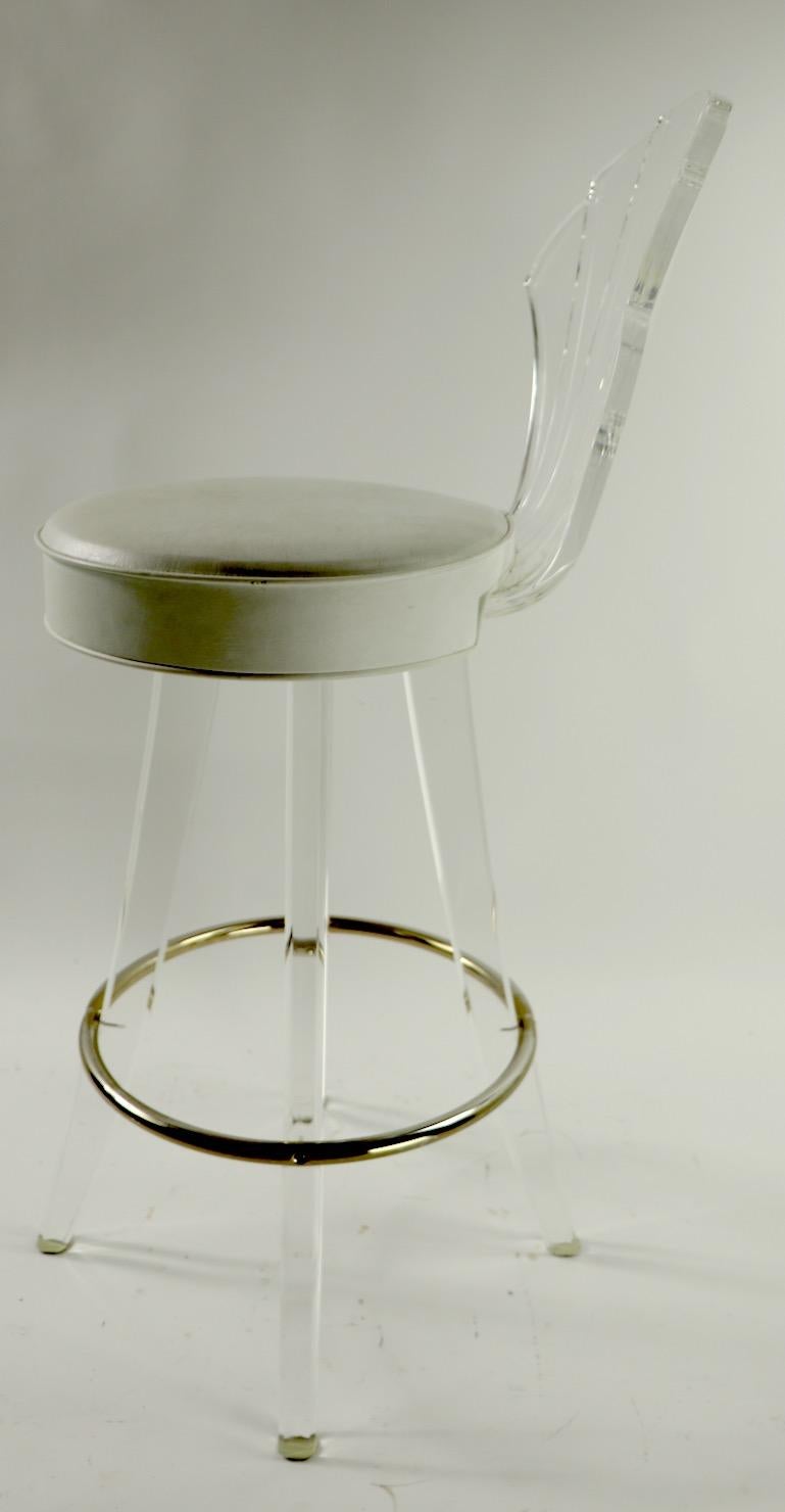 3 Lucite and Chrome Swivel Stools by Hill Manufacturing 1