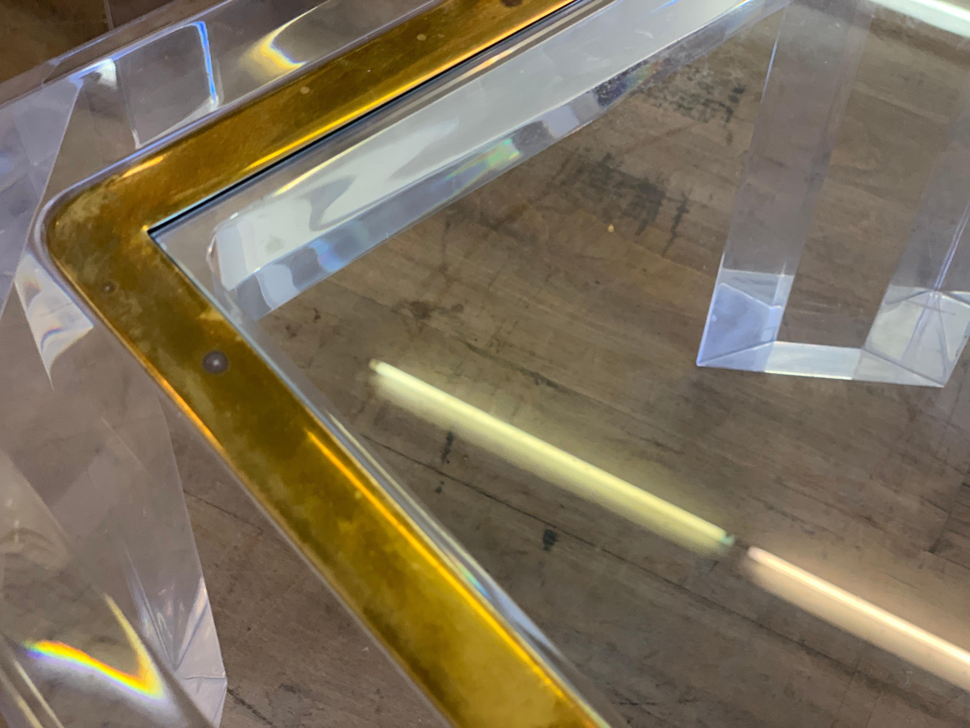 3 Lucite Plexiglass Design French Mid-Century Modern Tables In Good Condition In Sofia, BG
