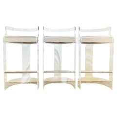 3 Lucite Stools in Style of Charles Hollis Jones