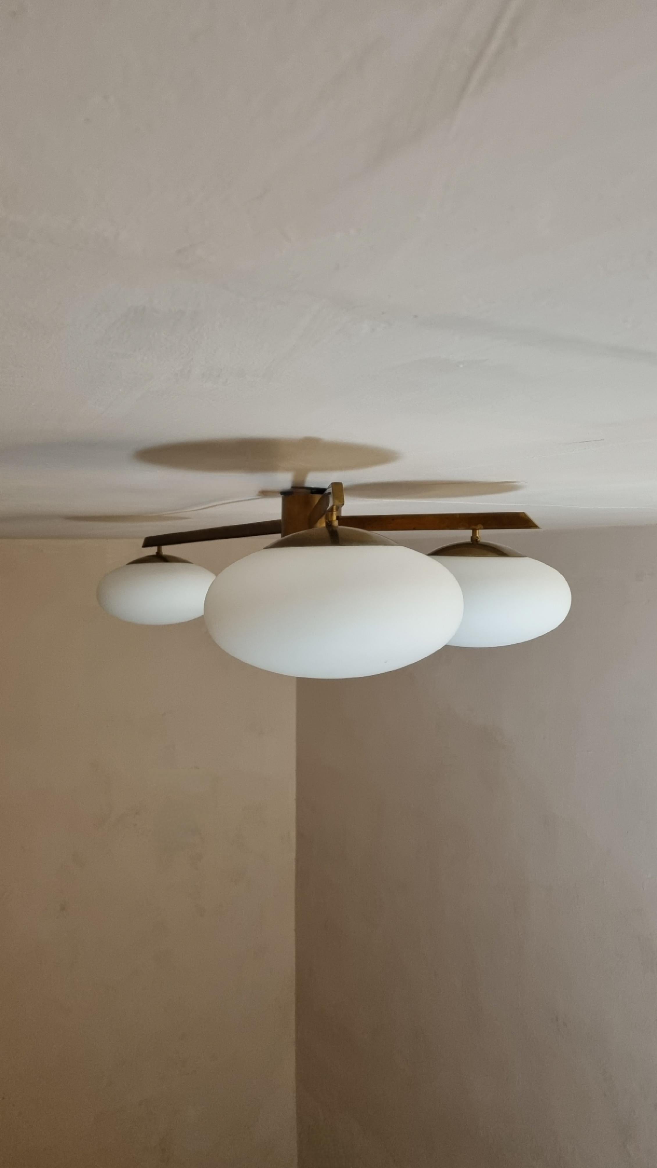 3 Lune ceiling lamp in the style of Angelo Lelii for Arredoluce Late 20th Century en venta