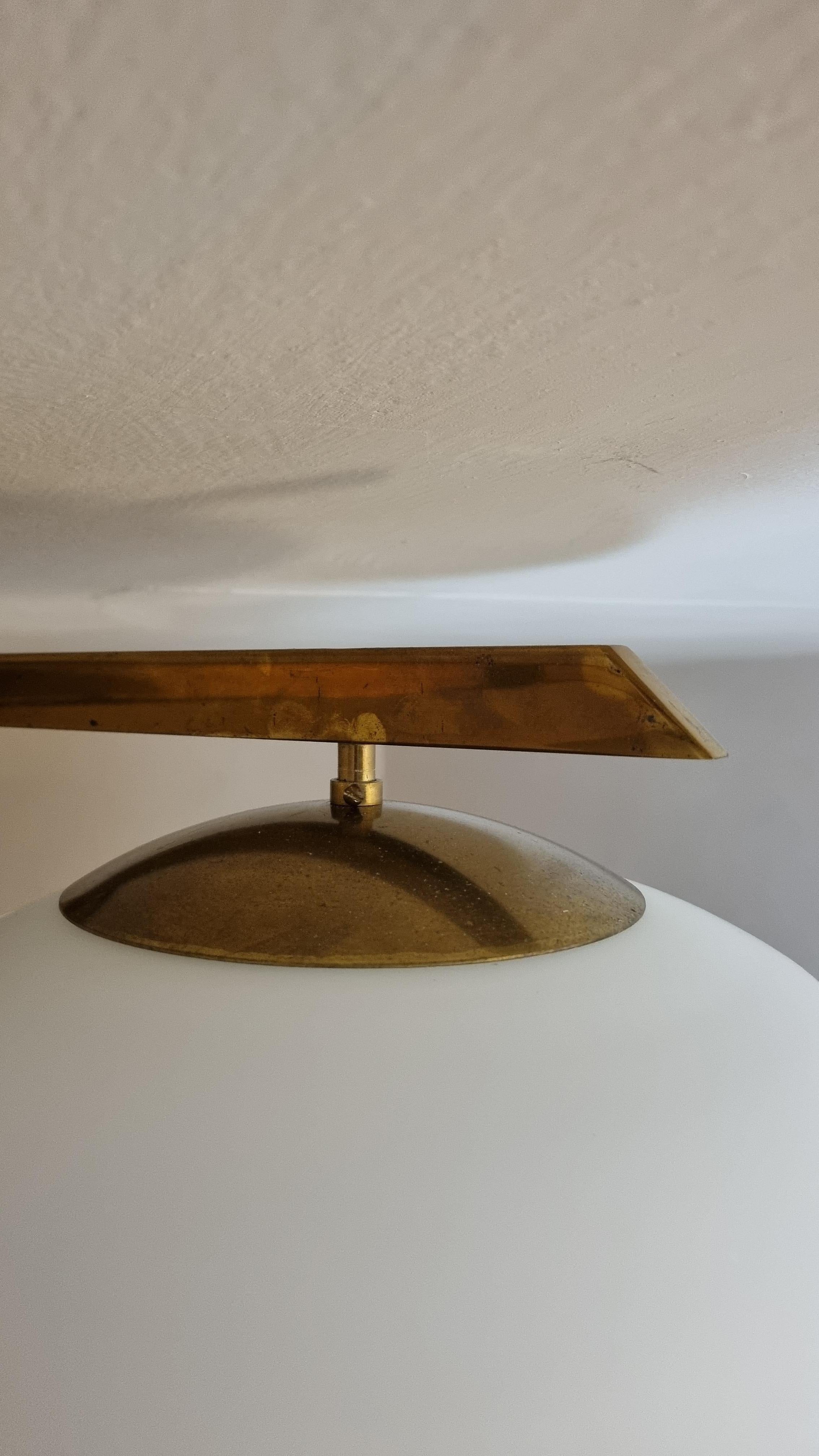3 Lune ceiling lamp in the style of Angelo Lelii for Arredoluce Latón en venta