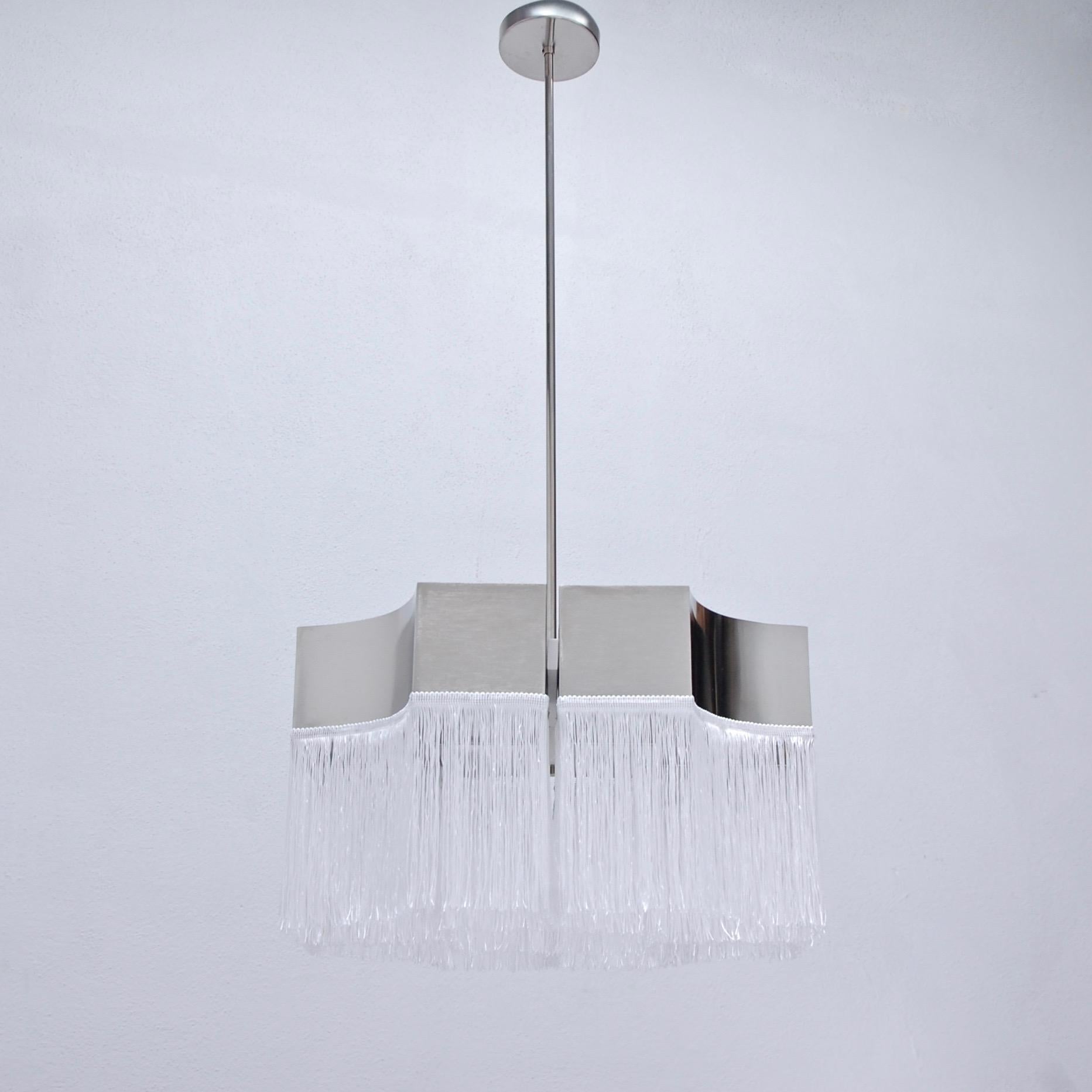 Plated 2 Massimo Vignelli Attributed Chandeliers For Sale