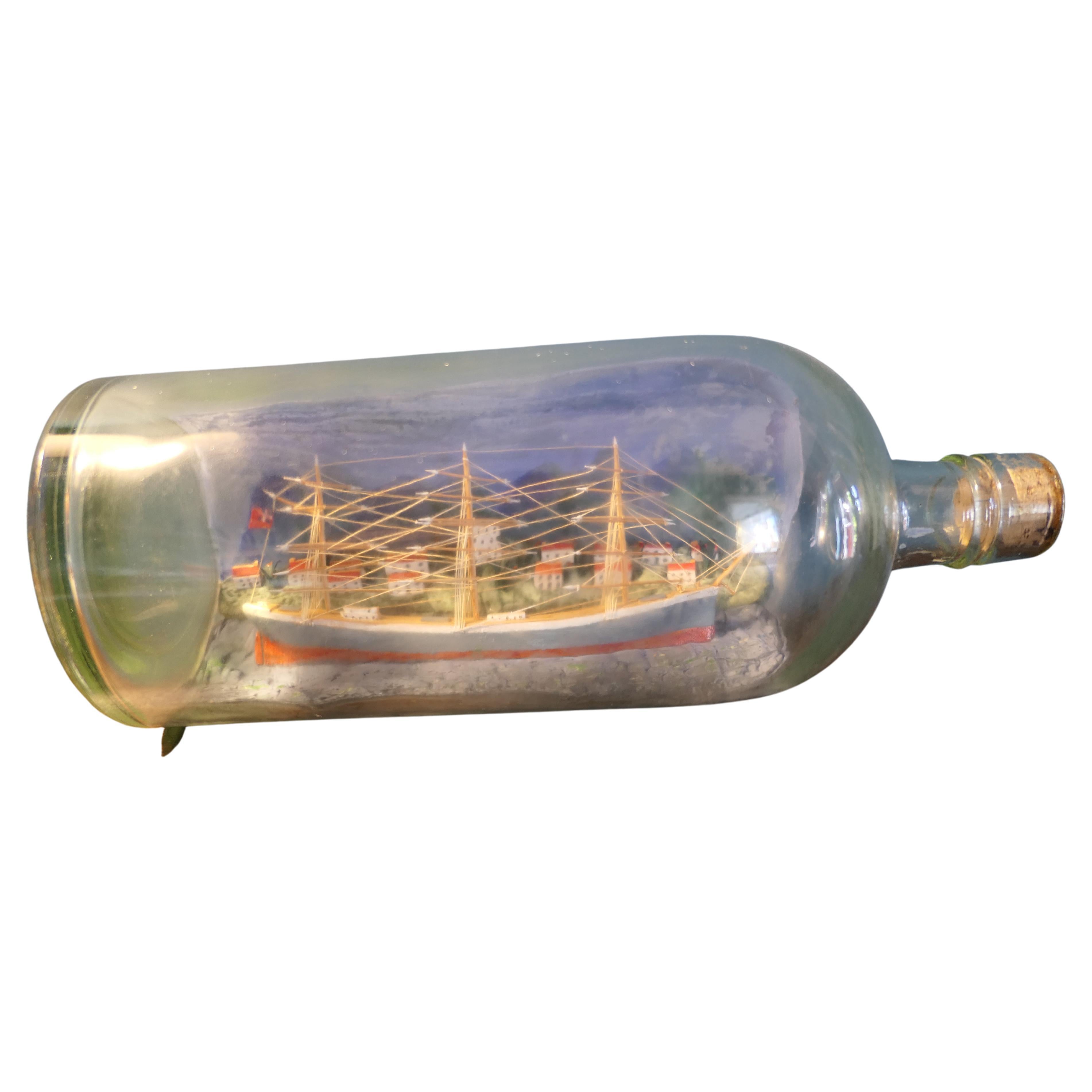 3 Masted Sailing Ship in a Bottle For Sale